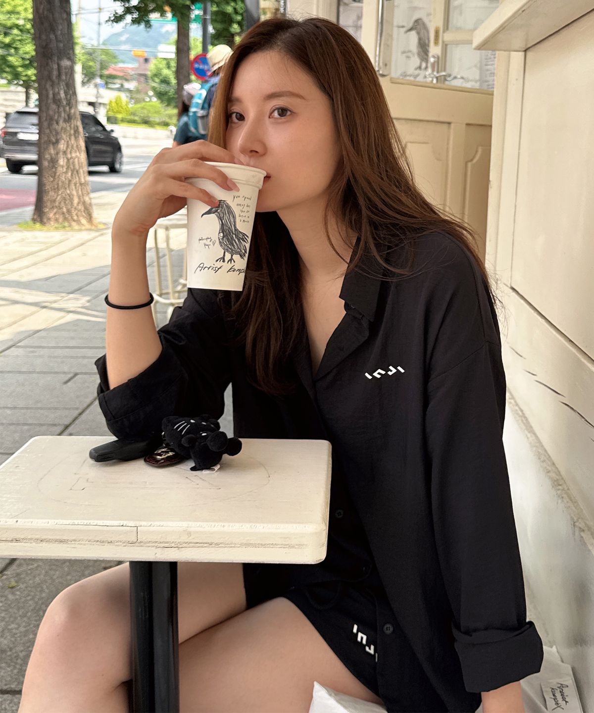 인지액티브(INJIACTIVE) Cielo cover-up shirt 블랙