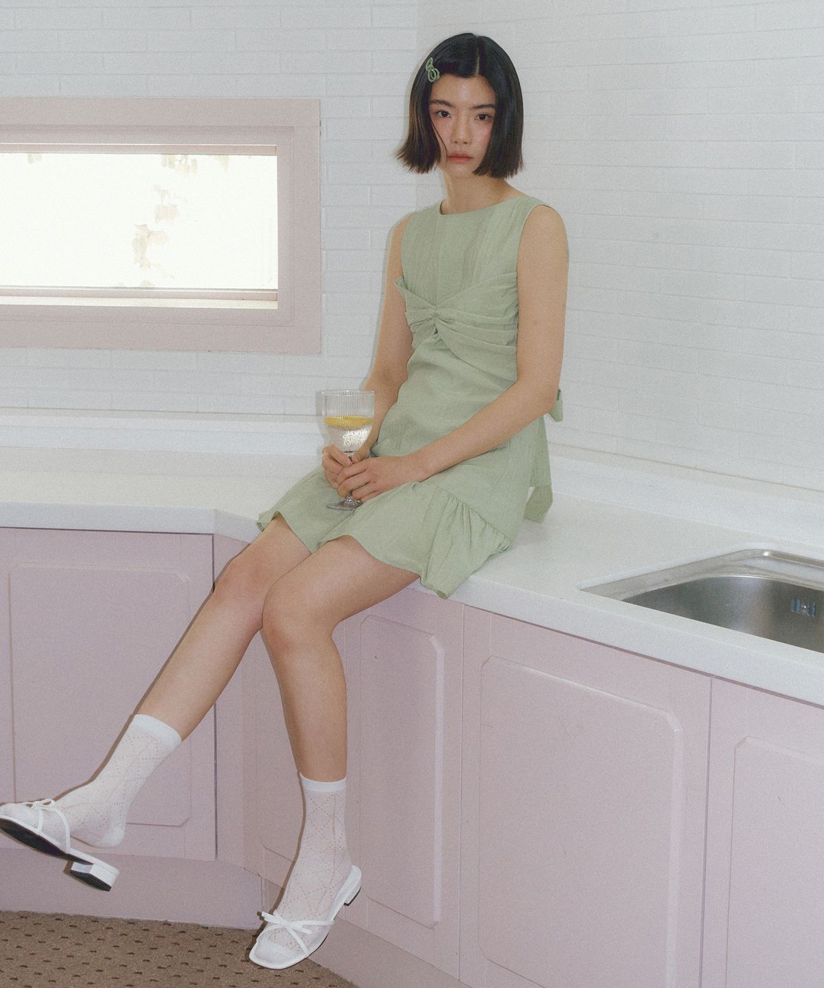 리올그(REORG) ASP BIG PLEATS MINI OPS LIGHT GREEN