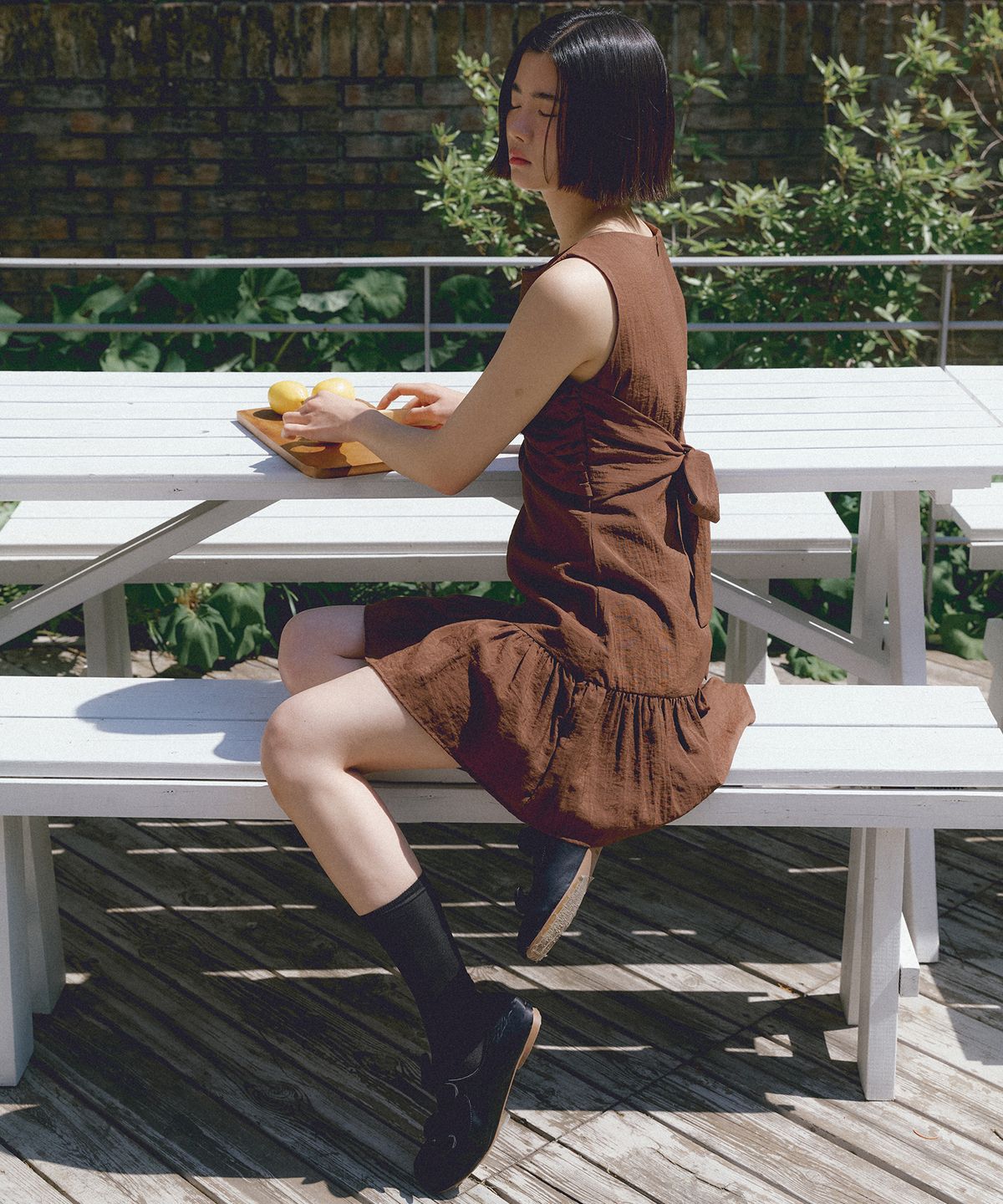 리올그(REORG) ASP BIG PLEATS MINI OPS BROWN