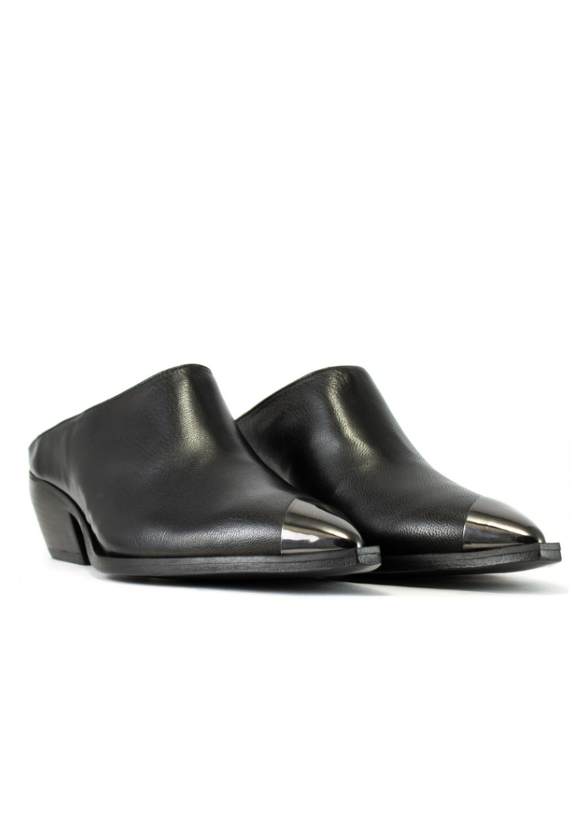 테미칼자투레(TEMY CALZATURE) Kbas Sofia Primium Leather Pointed Mule - Black