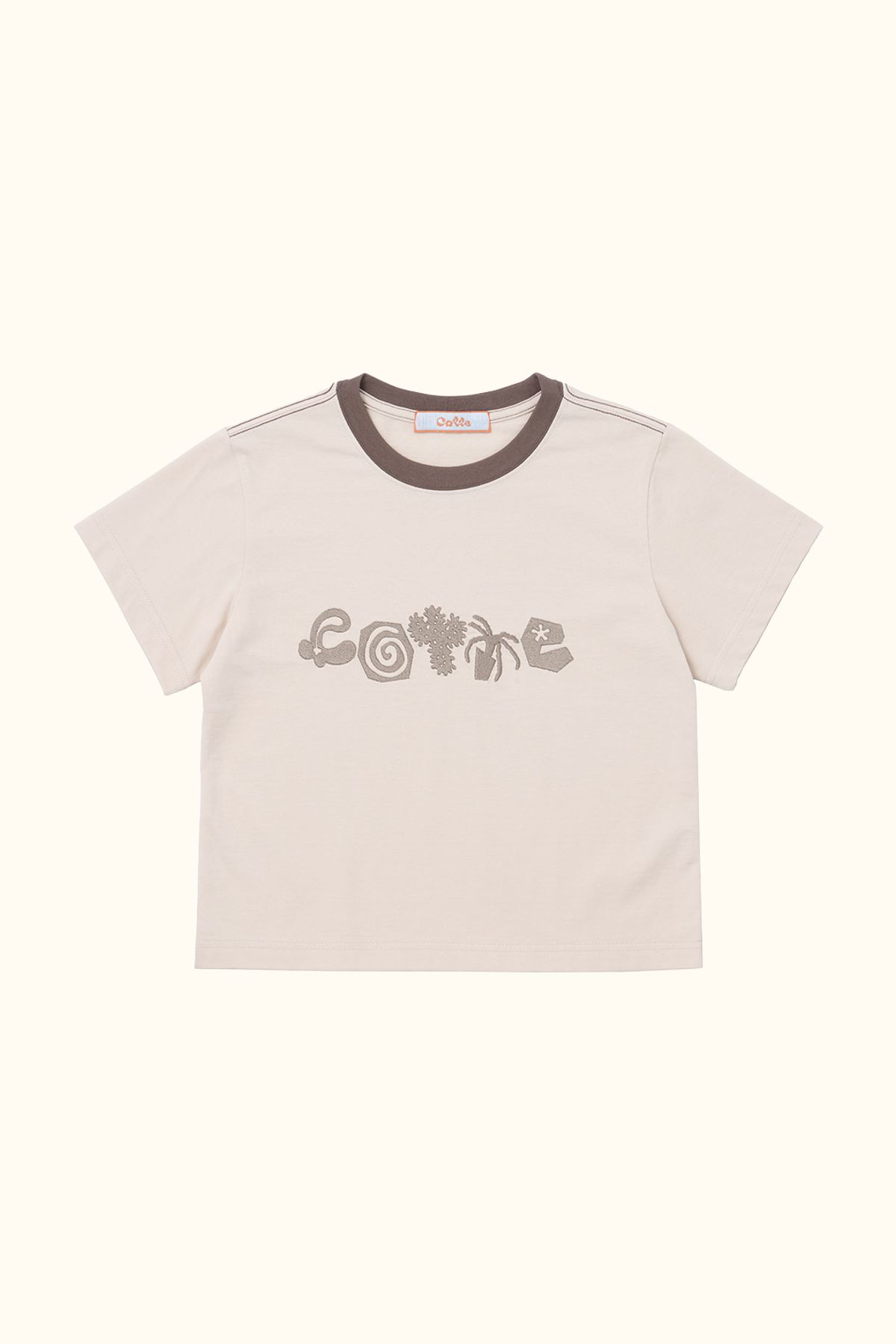 꼬떼(COTTE) 두들가든 크롭 티셔츠(크림)