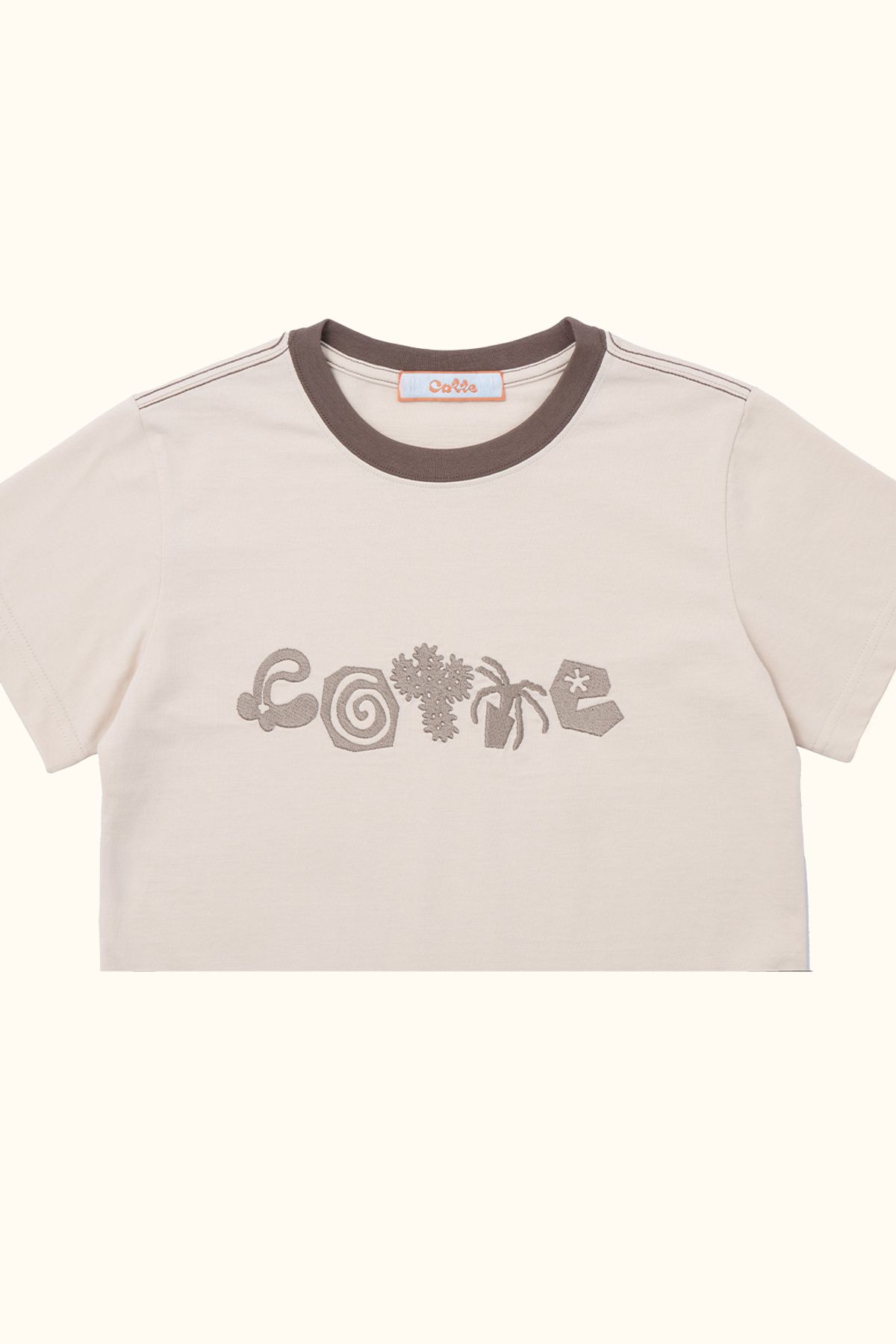 꼬떼(COTTE) 두들가든 크롭 티셔츠(크림)