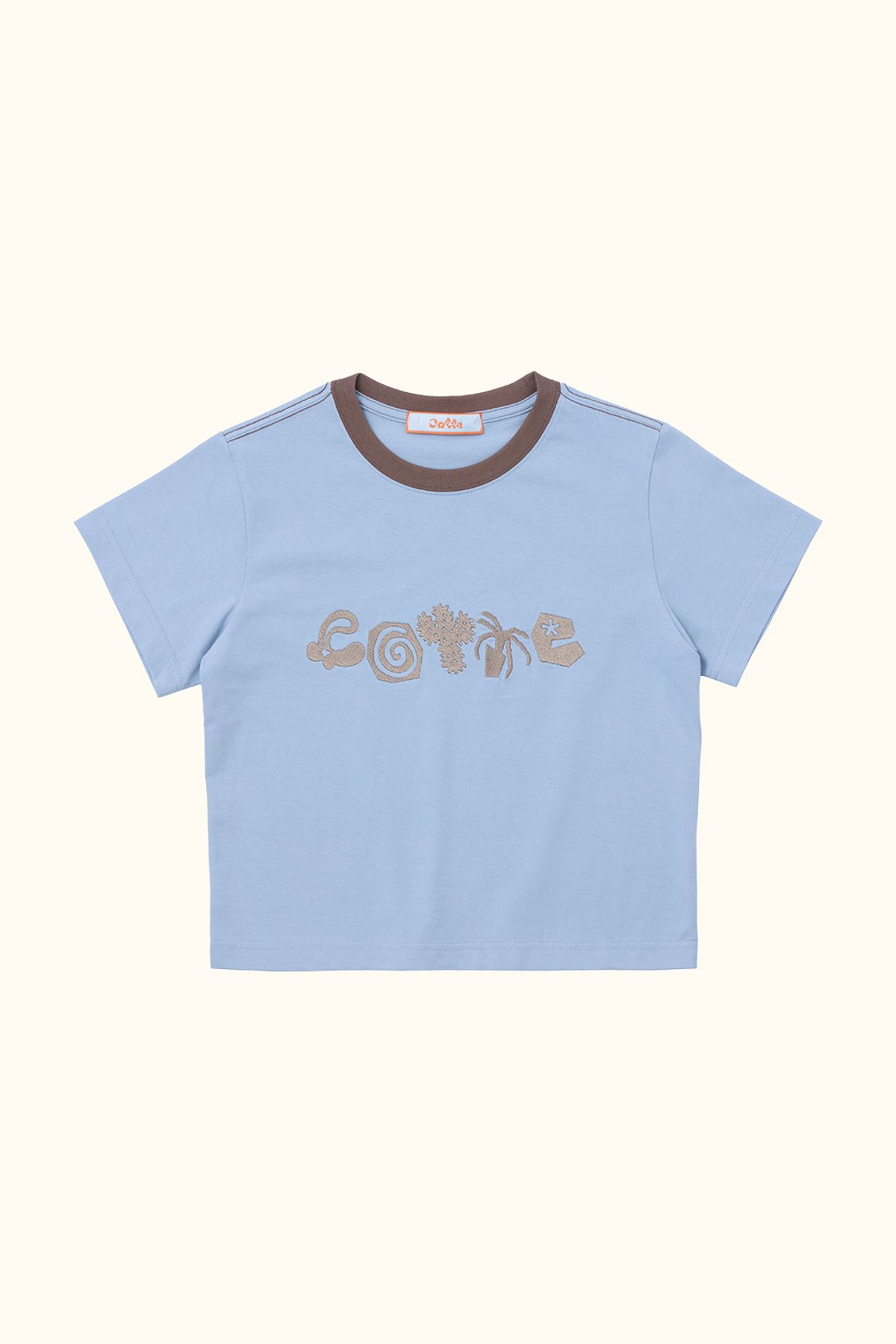 꼬떼(COTTE) 두들가든 크롭 티셔츠(스카이)