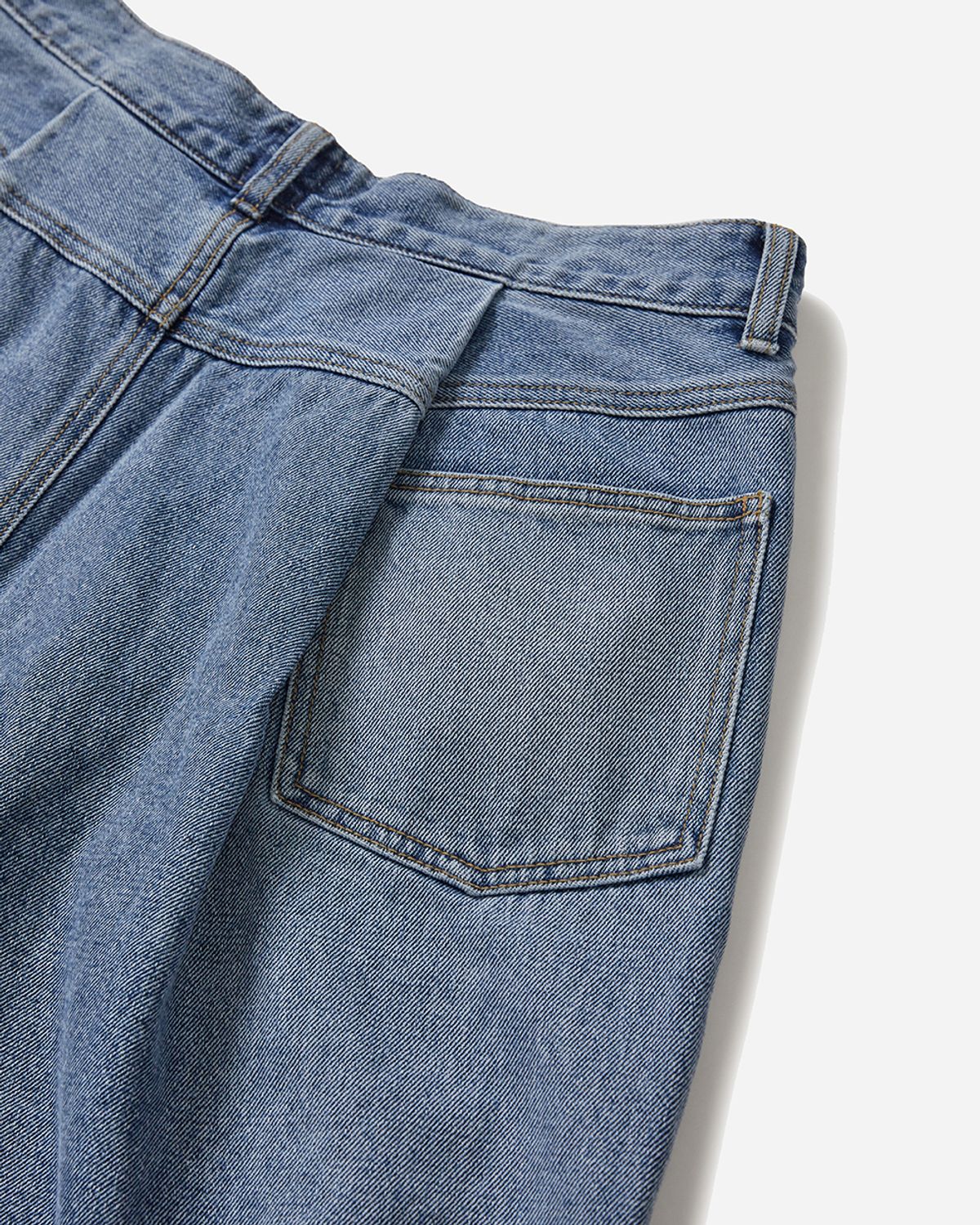 사일런트실러블(SILENTSYLLABLE) Fold back 4tuck denim pants / Light blue