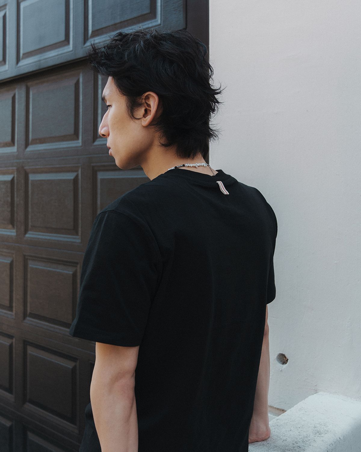 사일런트실러블(SILENTSYLLABLE) Circle patched half T-shirts / Black
