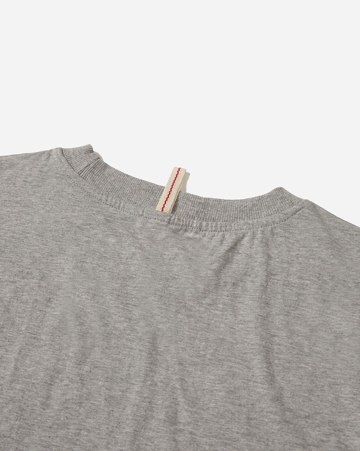 사일런트실러블(SILENTSYLLABLE) Circle patched half T-shirts / Melange gray