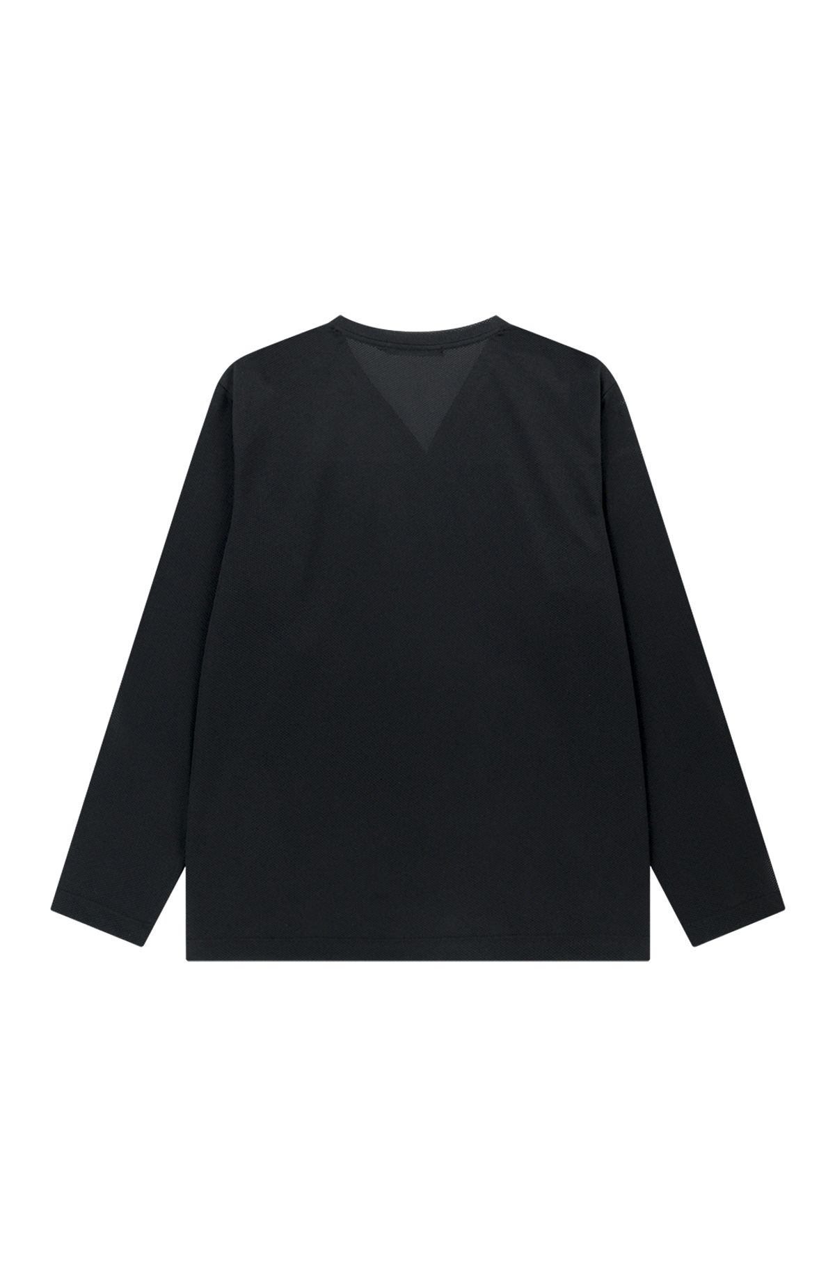 메아(MEA) MESH V-NECK LONG SLEEVE [BLACK]
