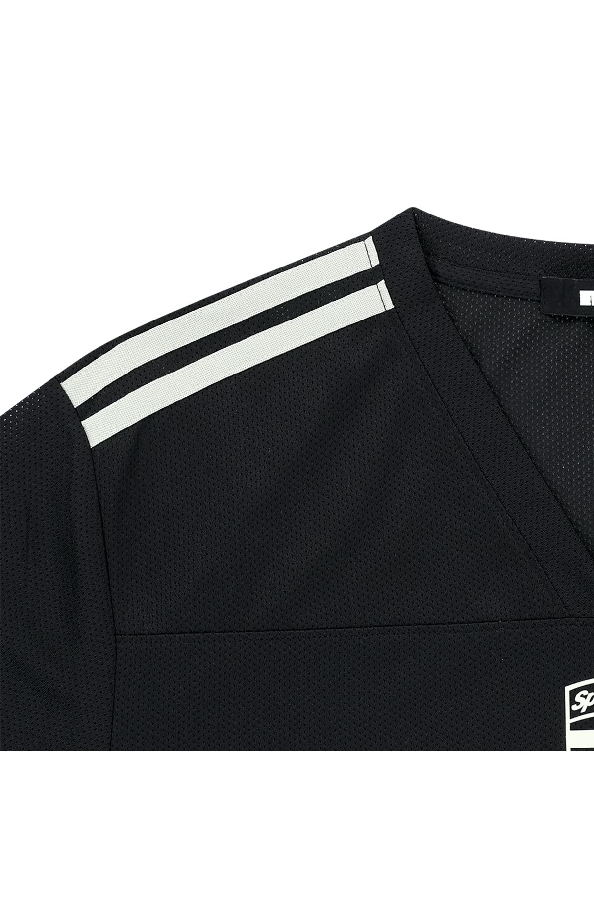 메아(MEA) MESH V-NECK LONG SLEEVE [BLACK]