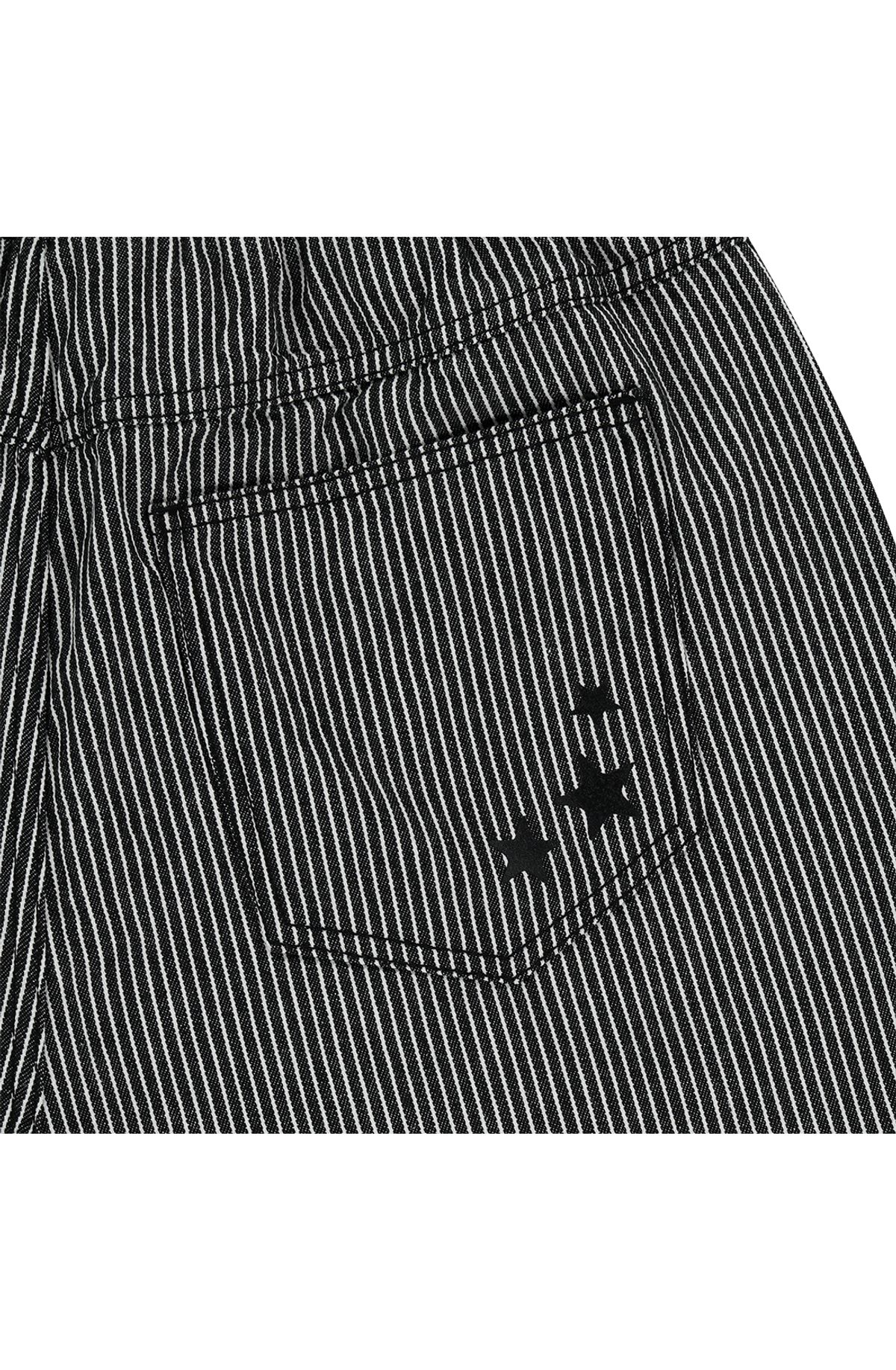메아(MEA) DENIM SHORTS [BLACK STRIPE]
