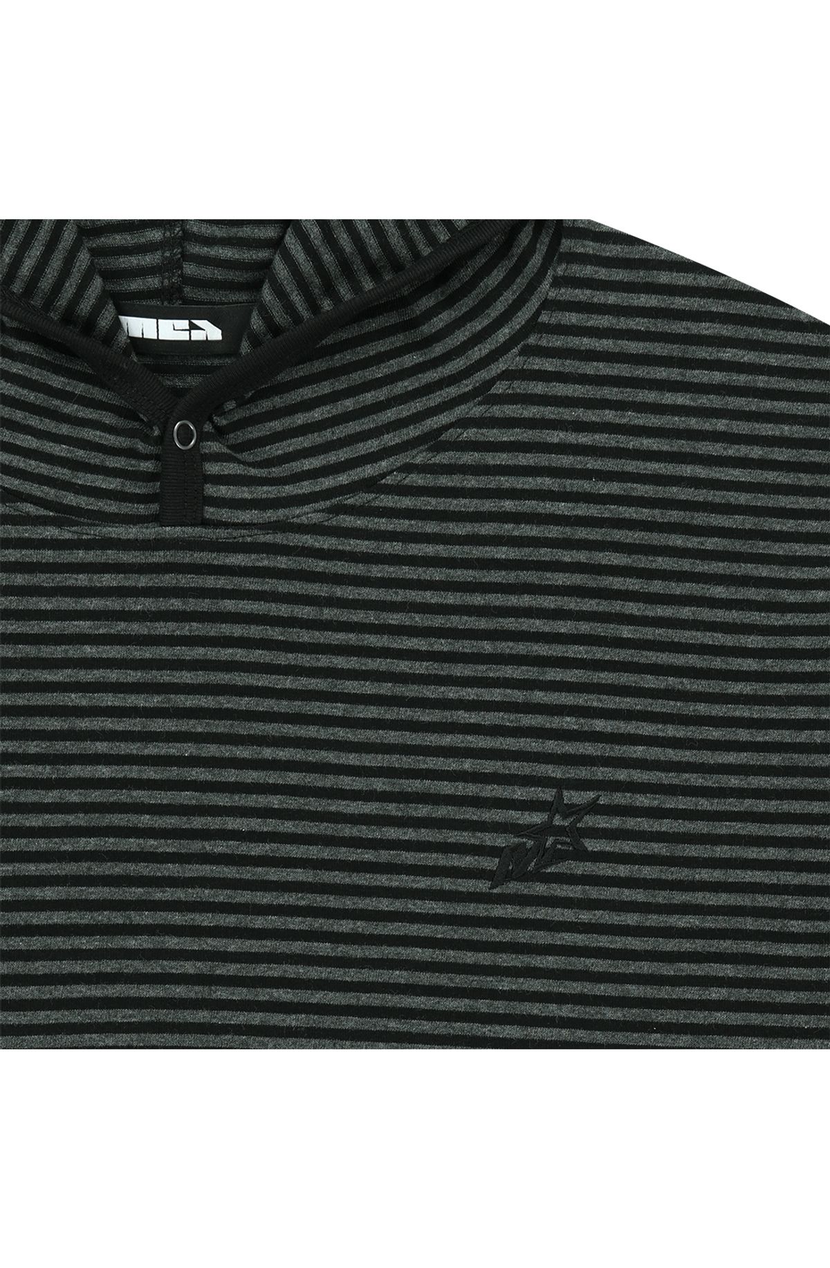 메아(MEA) STAR STRIPE HOODIE [BLACK]