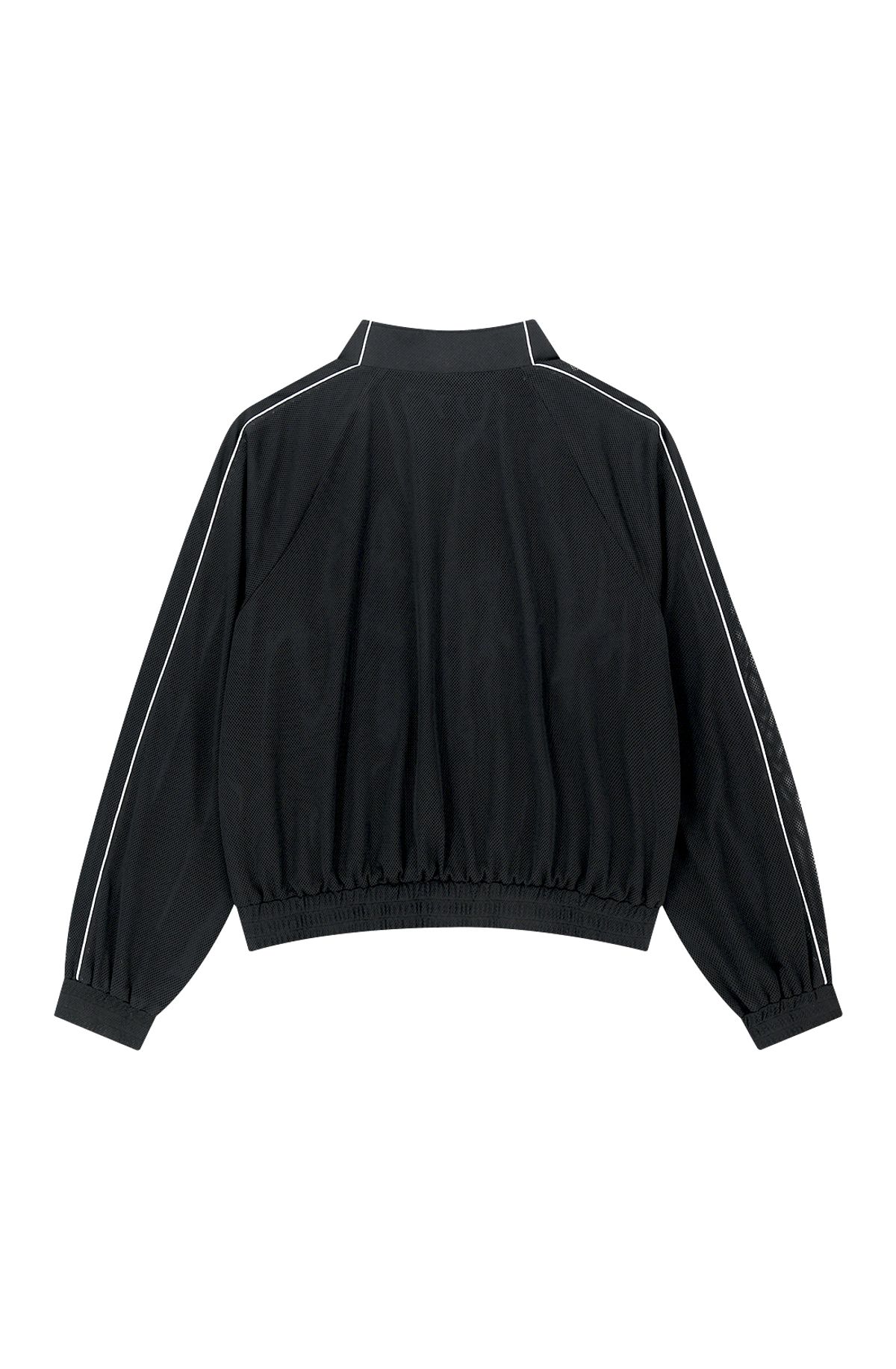 메아(MEA) MESH PIPING TRACK JACKET [BLACK]