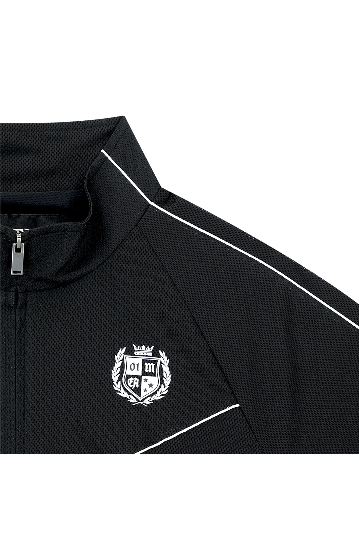 메아(MEA) MESH PIPING TRACK JACKET [BLACK]