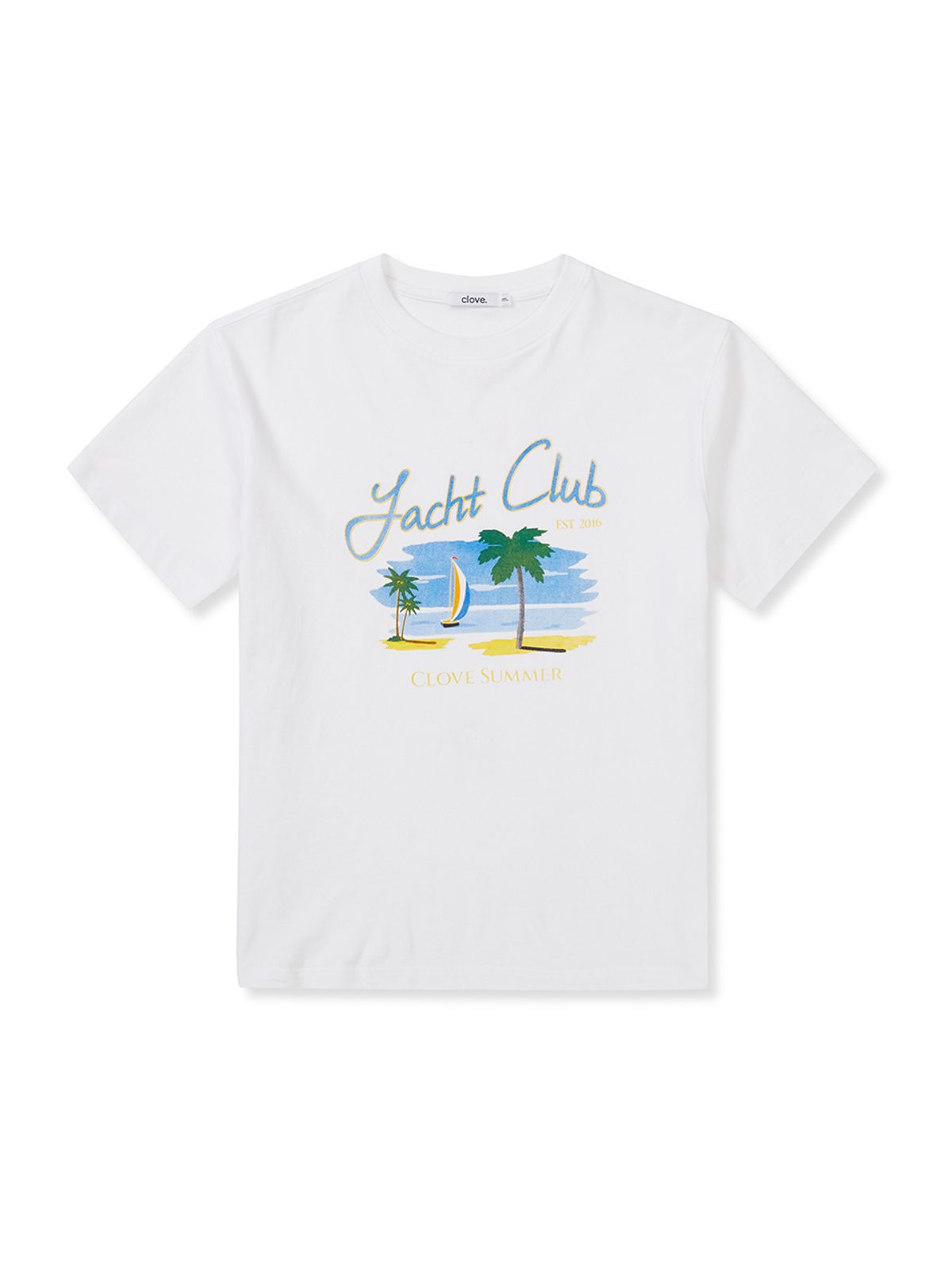 클로브(CLOVE) [25SS clove] Summer Yacht Graphic T-Shirt (White)