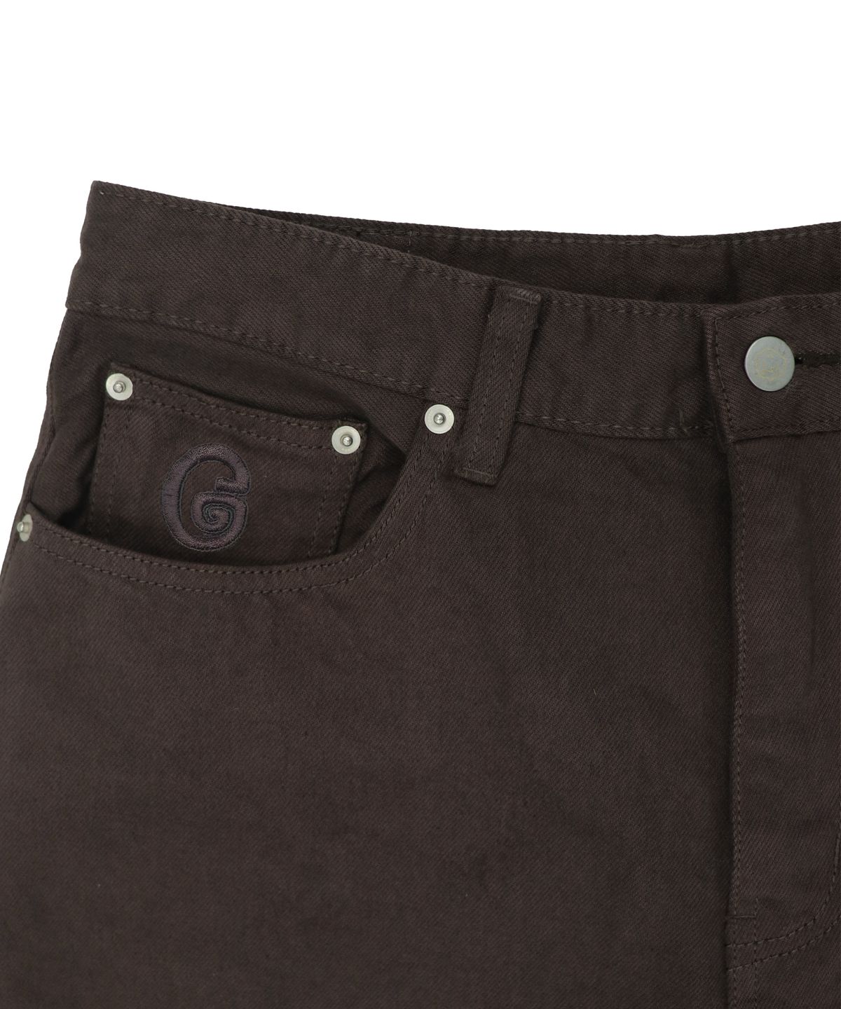 1011갤러리(1011 GALLERY) G Logo Denim Shorts - Brown