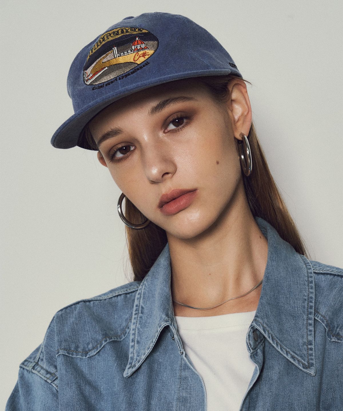 씨타(CITTA) 플로렌스 피렌체  씨타 자수 빈티지 캡 모자_CTA918(네이비)
