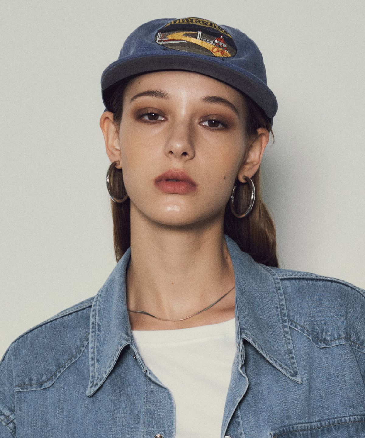 씨타(CITTA) 플로렌스 피렌체  씨타 자수 빈티지 캡 모자_CTA918(네이비)
