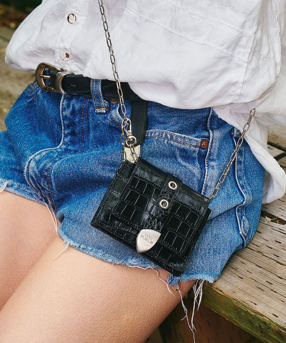 샌드뮤지엄(SAND MUSEUM) WESTERN CROCO WALLET [Black]