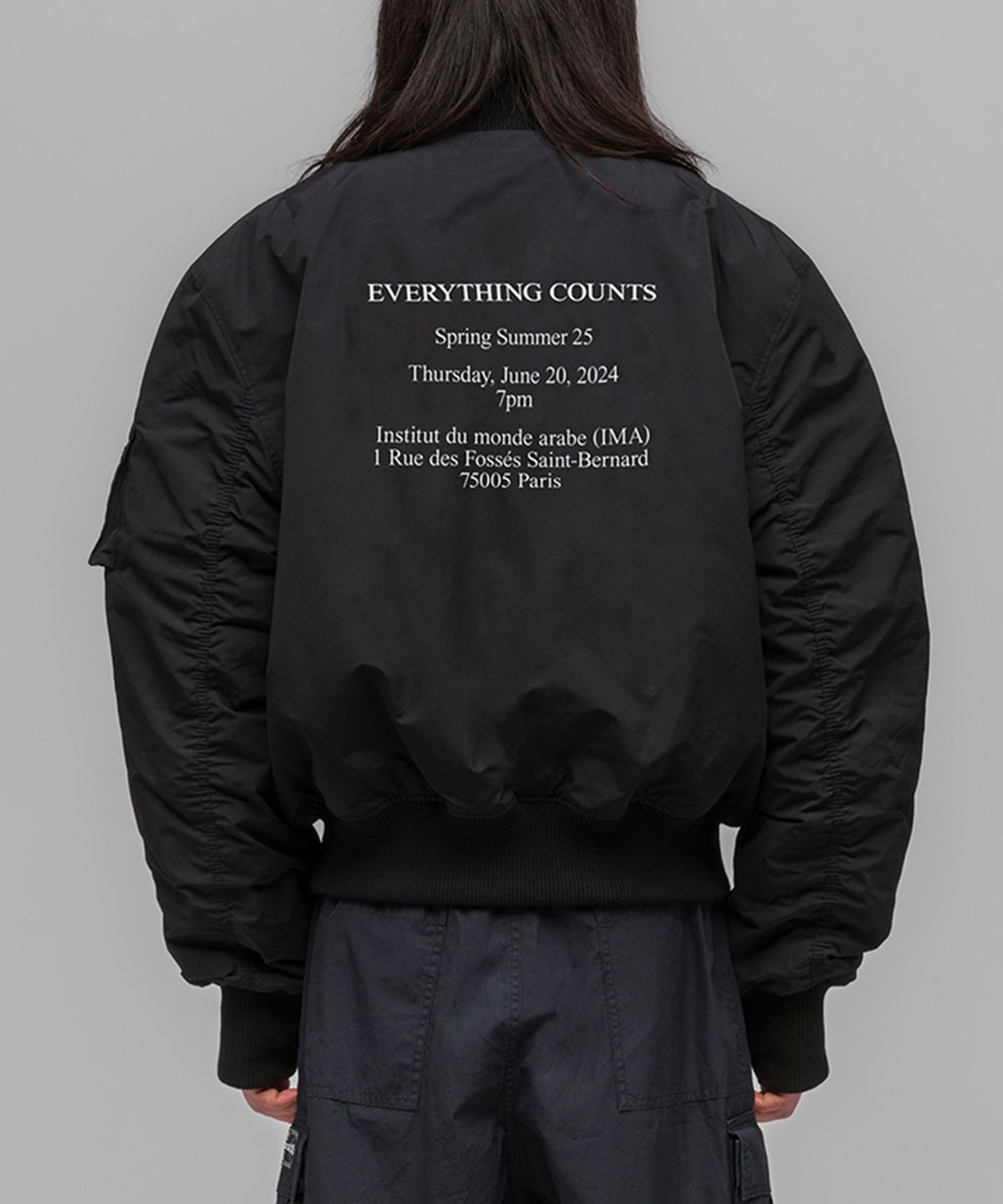 032씨(032C) (U) 게스트 리스트 클래식 봄버 자켓 블랙 GUEST LIST CLASSIC BOMBER JACKET BLACK