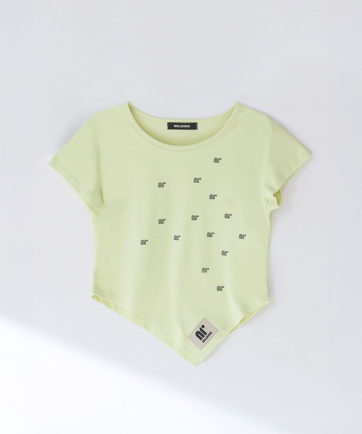 닐링(NILLRING) T10.00 Unbalanced Short-sleeved Print T-shirt_Lime