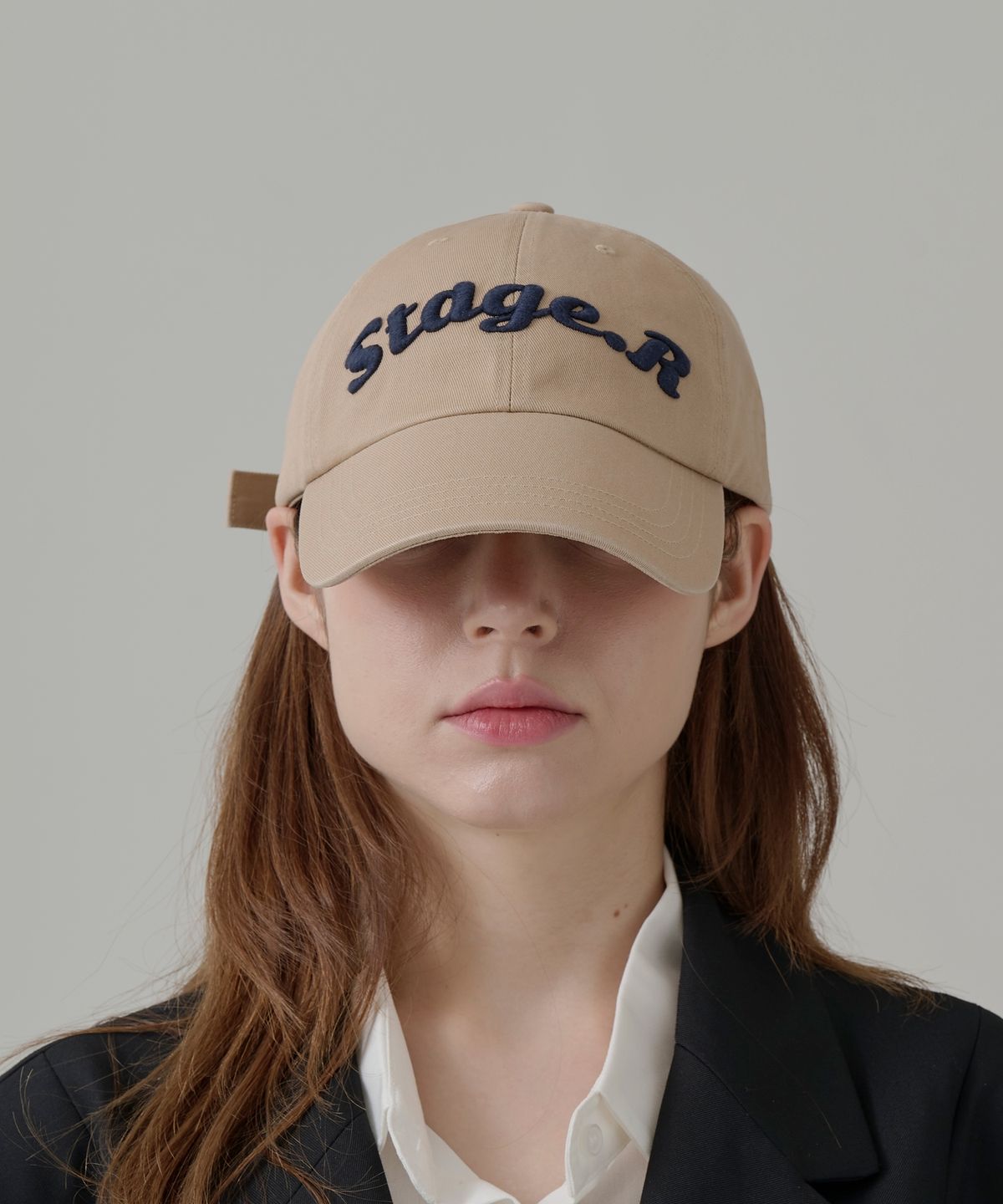 스테이지알(STAGE.R) 볼륨 로고 워싱 볼캡 [베이지]