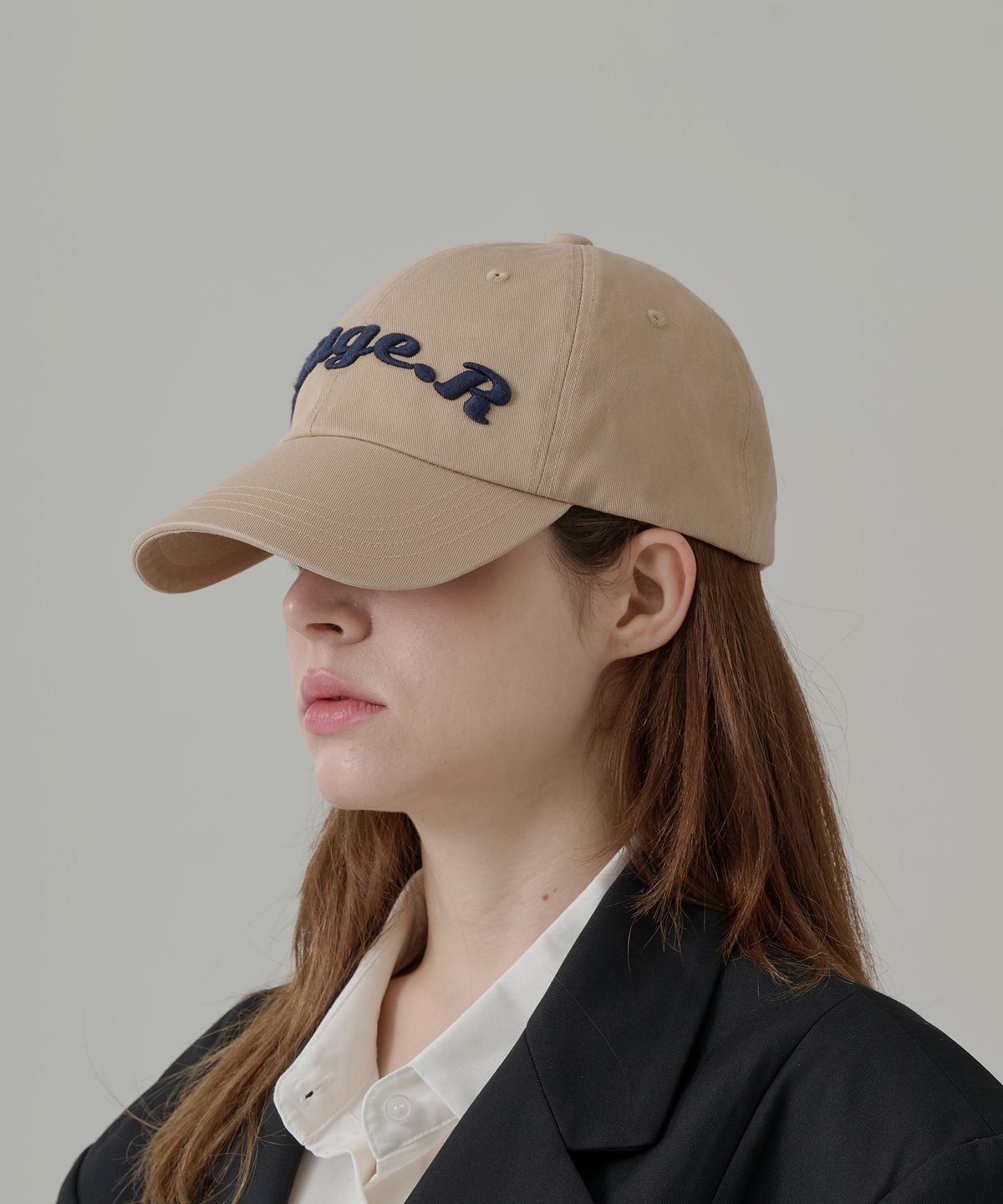 스테이지알(STAGE.R) 볼륨 로고 워싱 볼캡 [베이지]