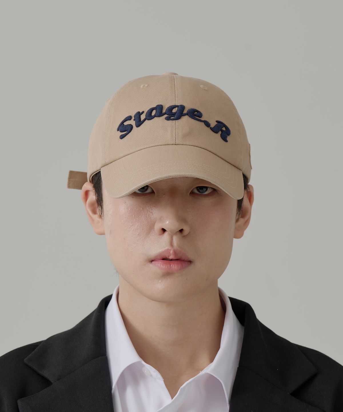 스테이지알(STAGE.R) 볼륨 로고 워싱 볼캡 [베이지]