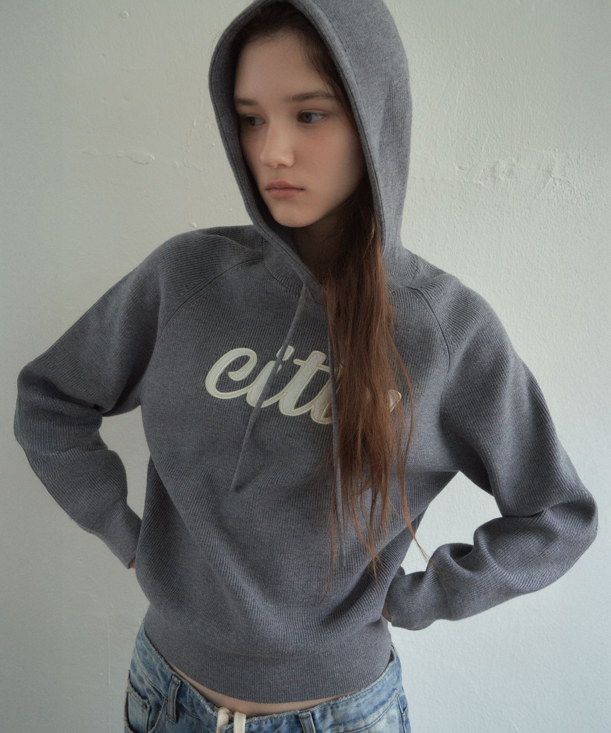 씨타(CITTA) Citta Logo Basic Hood Knit_CTK214(5Color)