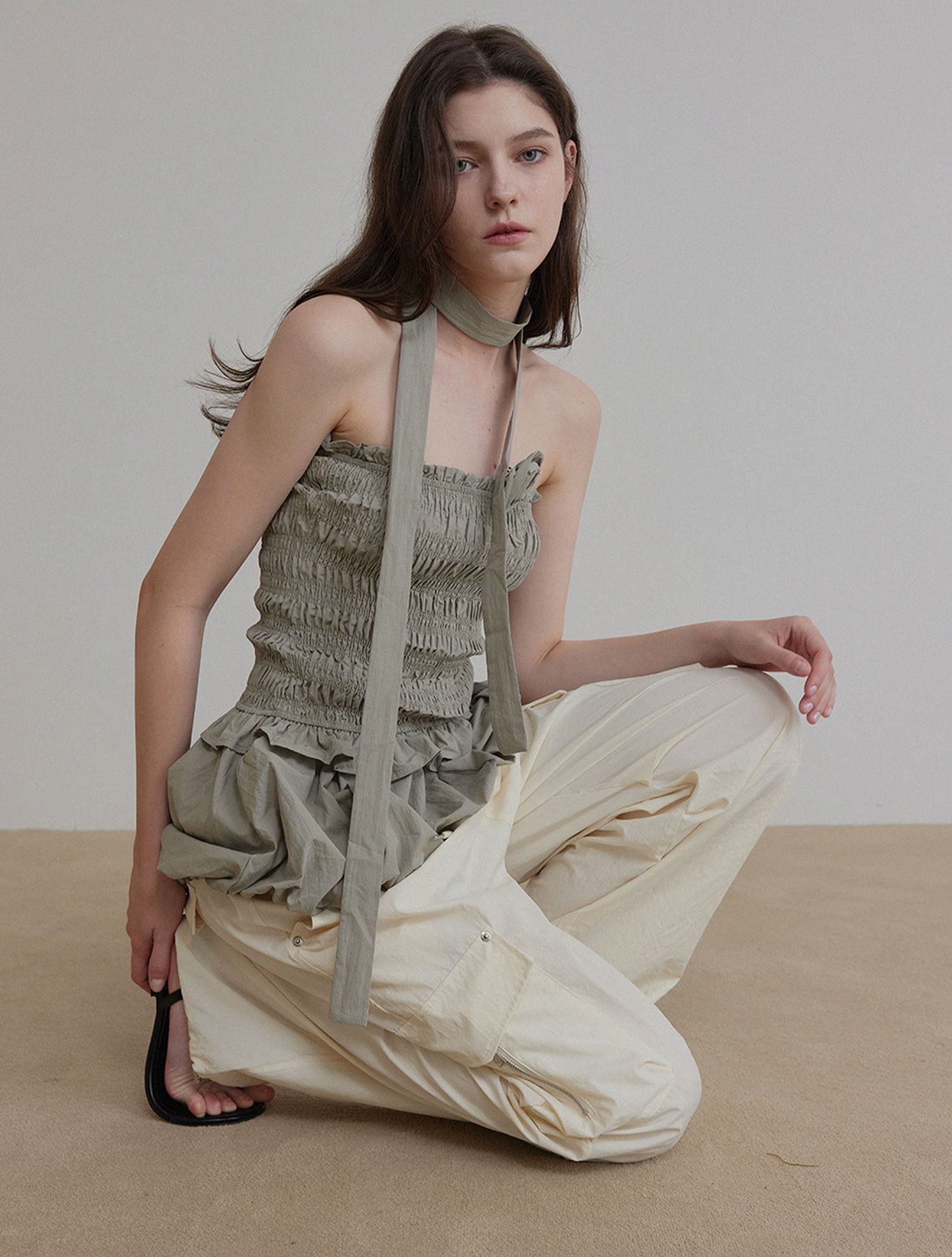 PERSTEP正規品★24SS★Two Tuck Pigment Parachute Pants Finley Taupe Parachute Pant – FINESSE
