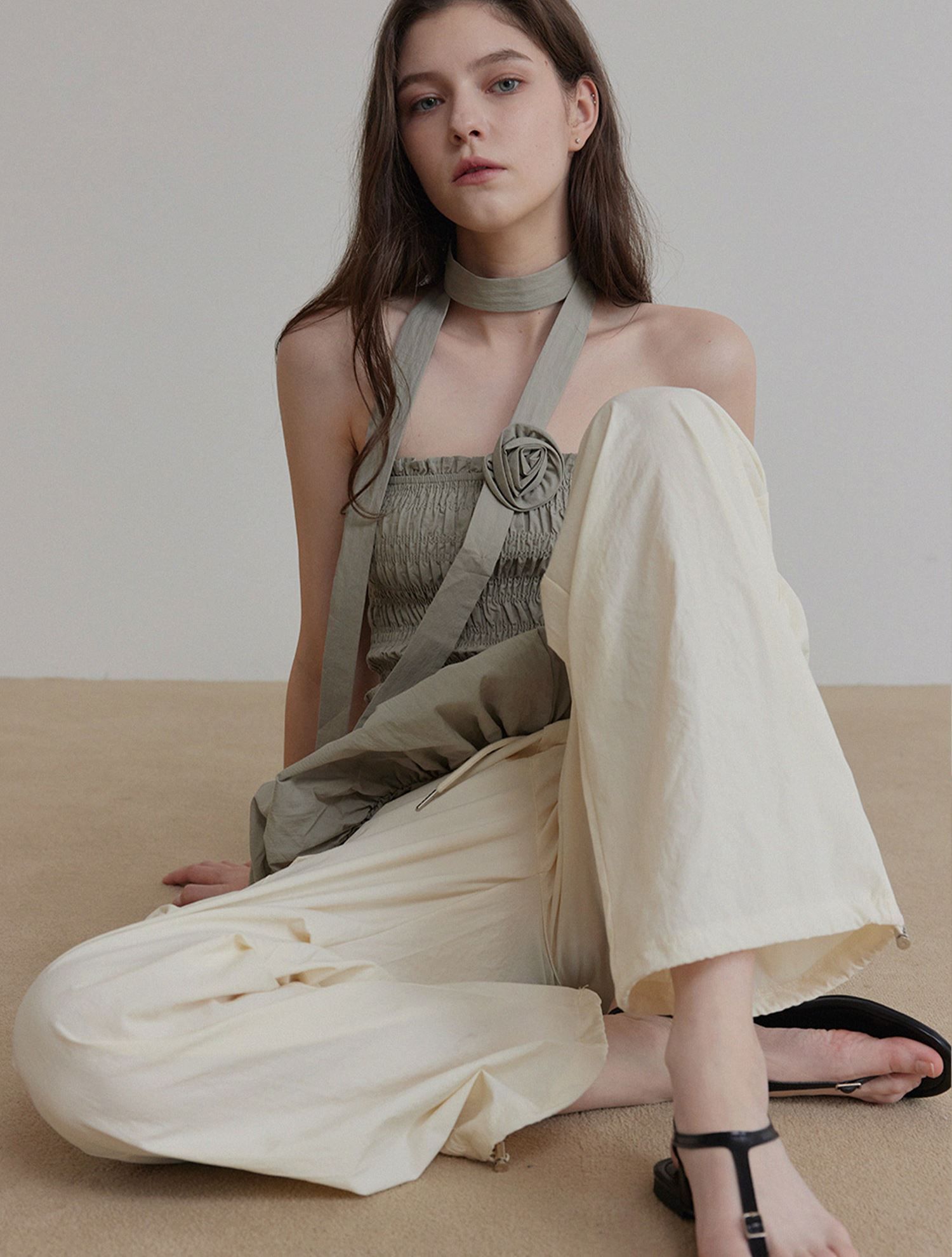 MUSINSA | TWEE Stone Rivet Banding Cargo Parachute Pants