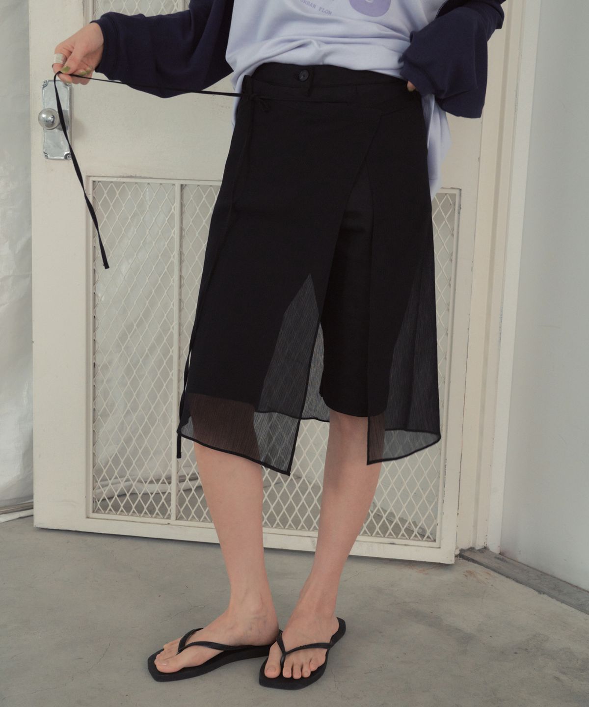 씨타(CITTA) 에브리웨어 레이어드 랩 스커트_CTA915(블랙)