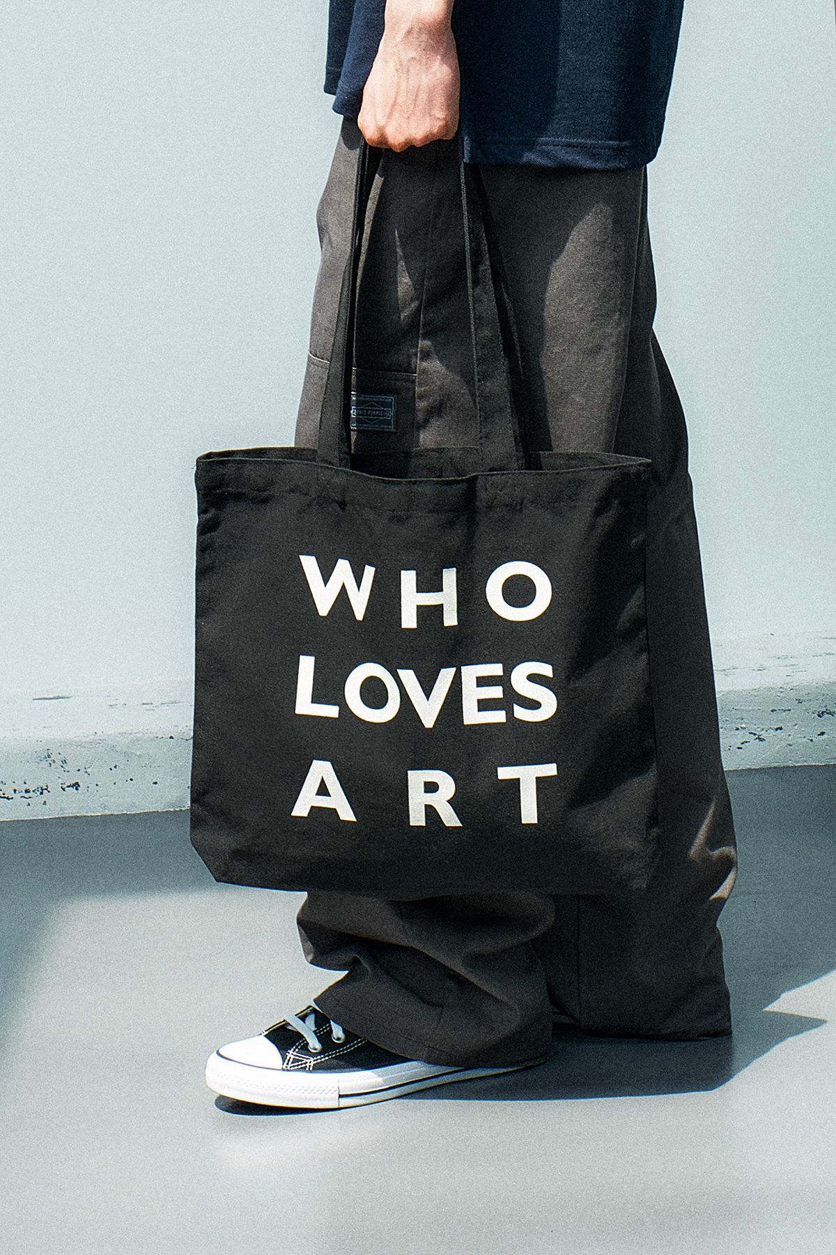 후러브스아트(WHOLOVESART) 아트 워크 에코백 토트 블랙