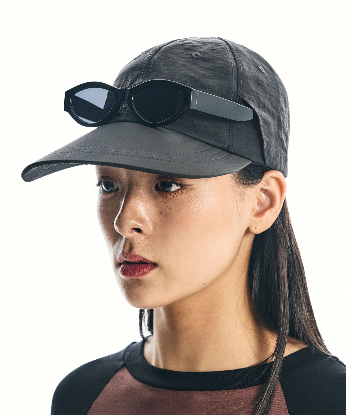 에스에스와이(SSY) 슬로우 워커스 클럽 나일론 롱빌캡 블랙