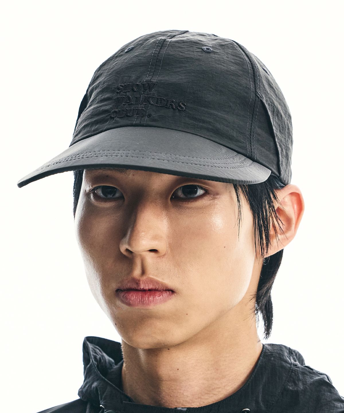 에스에스와이(SSY) 슬로우 워커스 클럽 나일론 롱빌캡 블랙