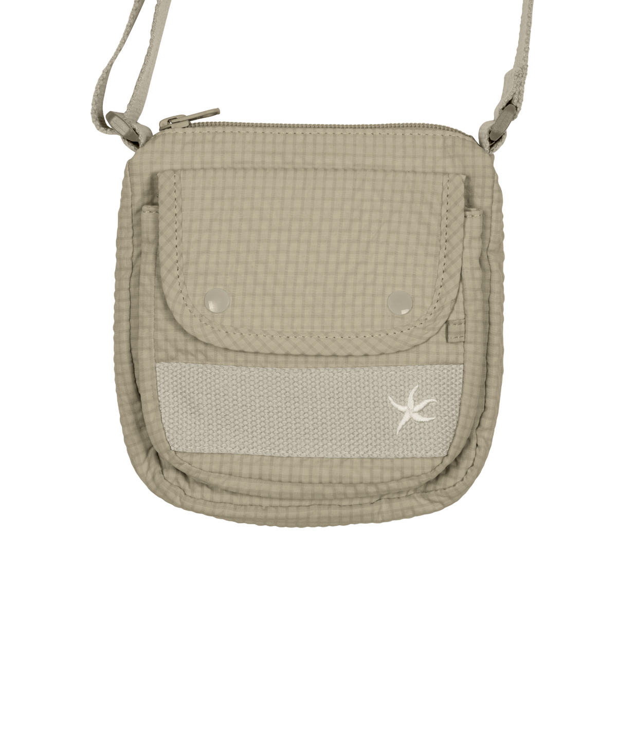 더콜디스트모먼트(THE COLDEST MOMENT) TCM check nylon cross bag (beige)