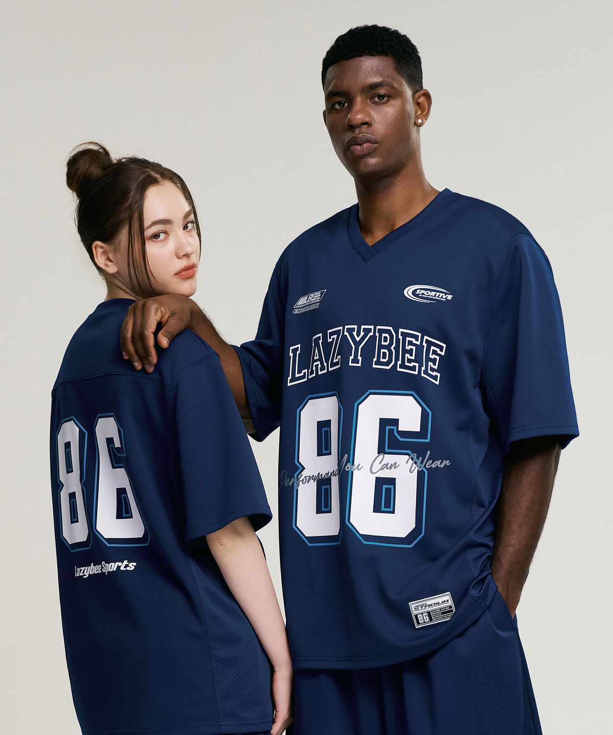 레이지비(LAZYBEE) [2PACK] 믹스드 매쉬 럭비 져지  숏 슬리브 티셔츠 M (4컬러)