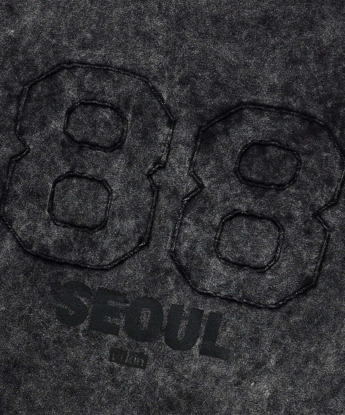 얼킨(ULKIN) 1988 아플리케 오버핏 반팔 티셔츠_차콜