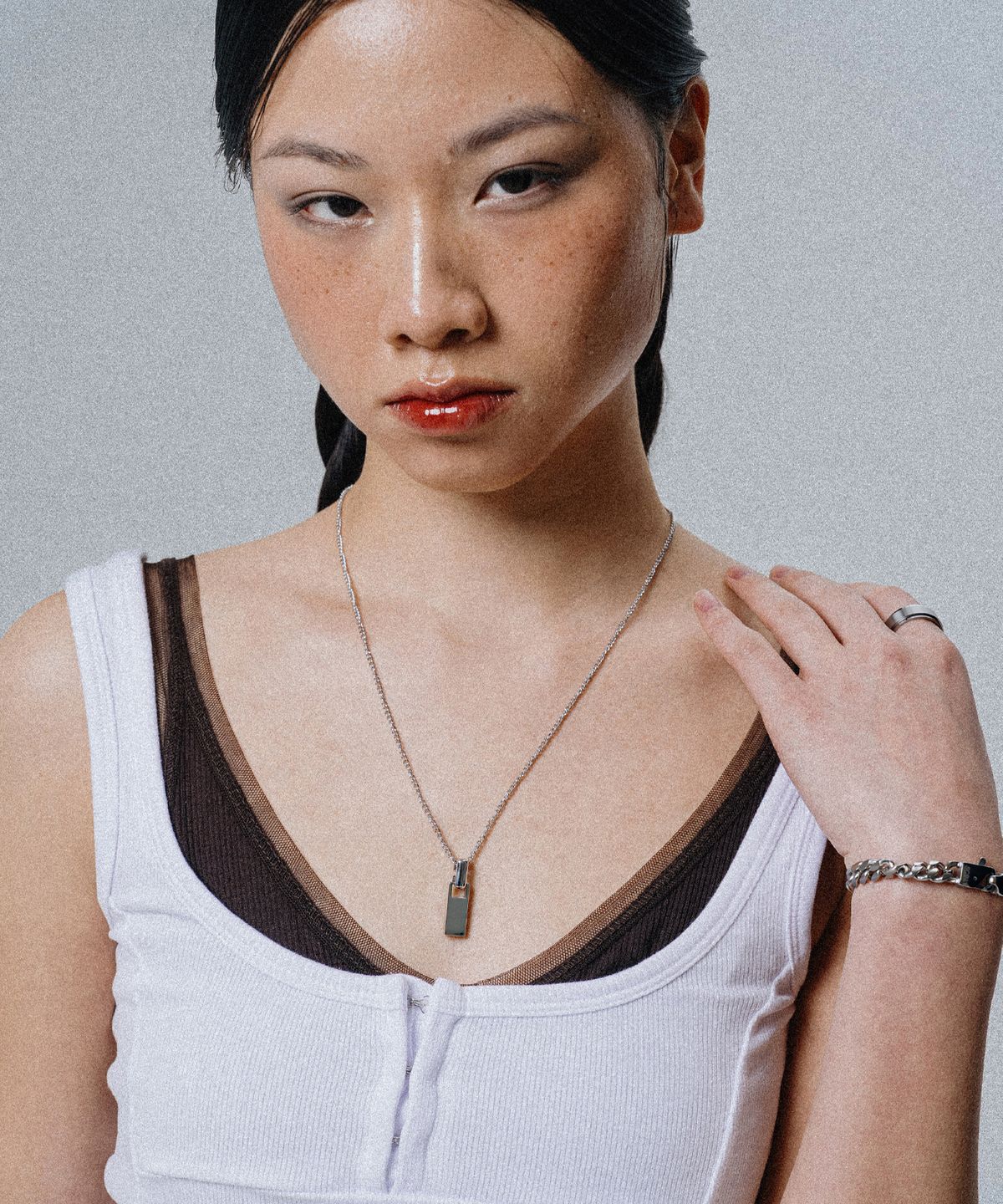 스칼렛또블랙(SCALETTOBLACK) WSM004 Zipper Pendant Necklace
