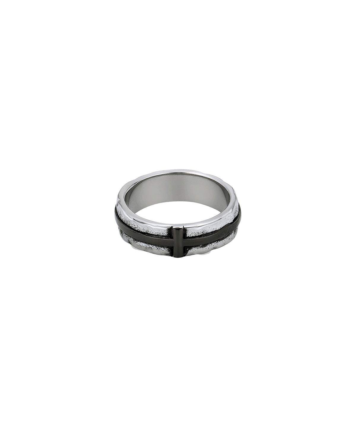 스칼렛또블랙(SCALETTOBLACK) WSM012 Rough Black Line Ring