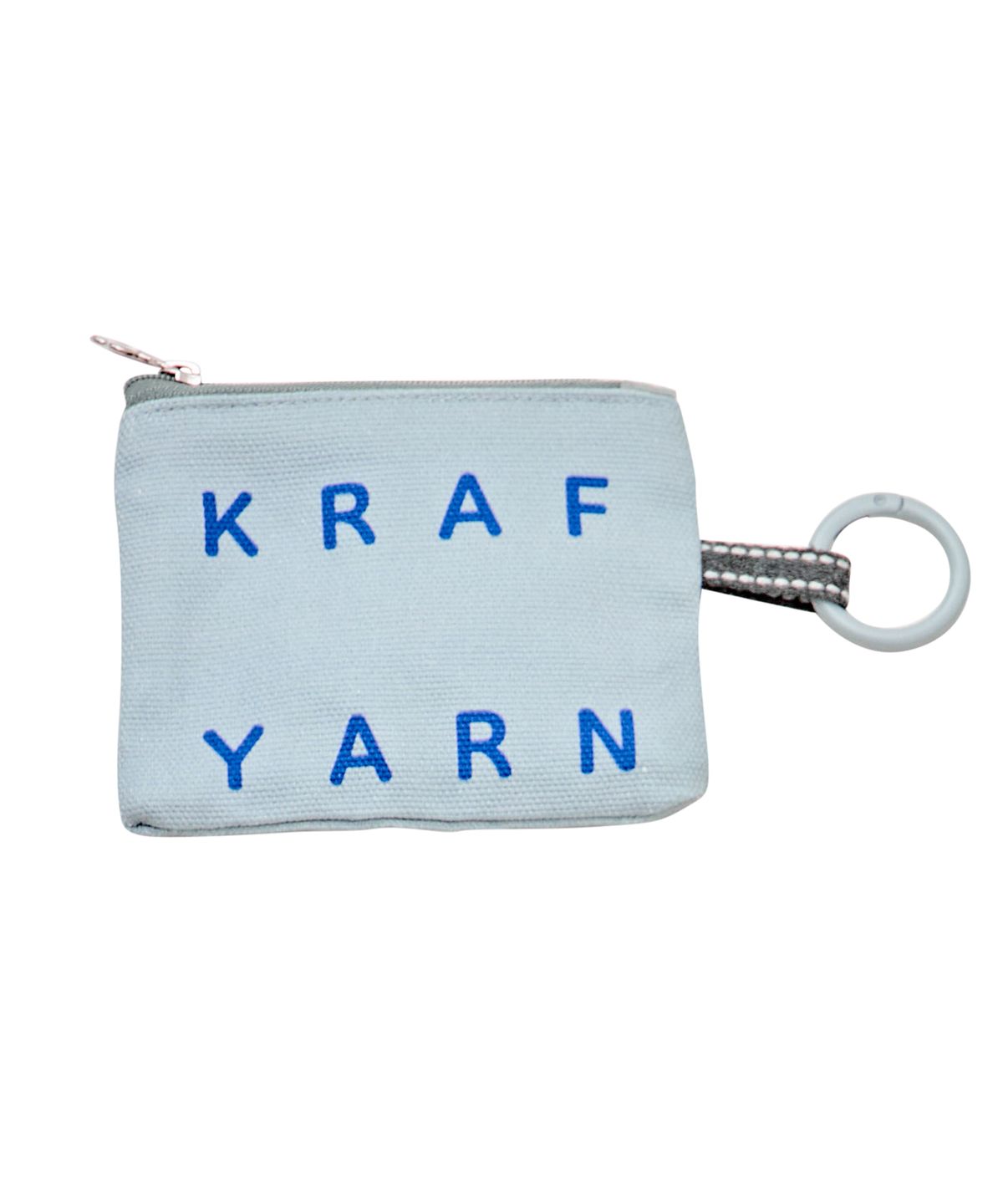 크라프얀(KRAFYARN) 코튼 레터링 미니 파우치 그레이