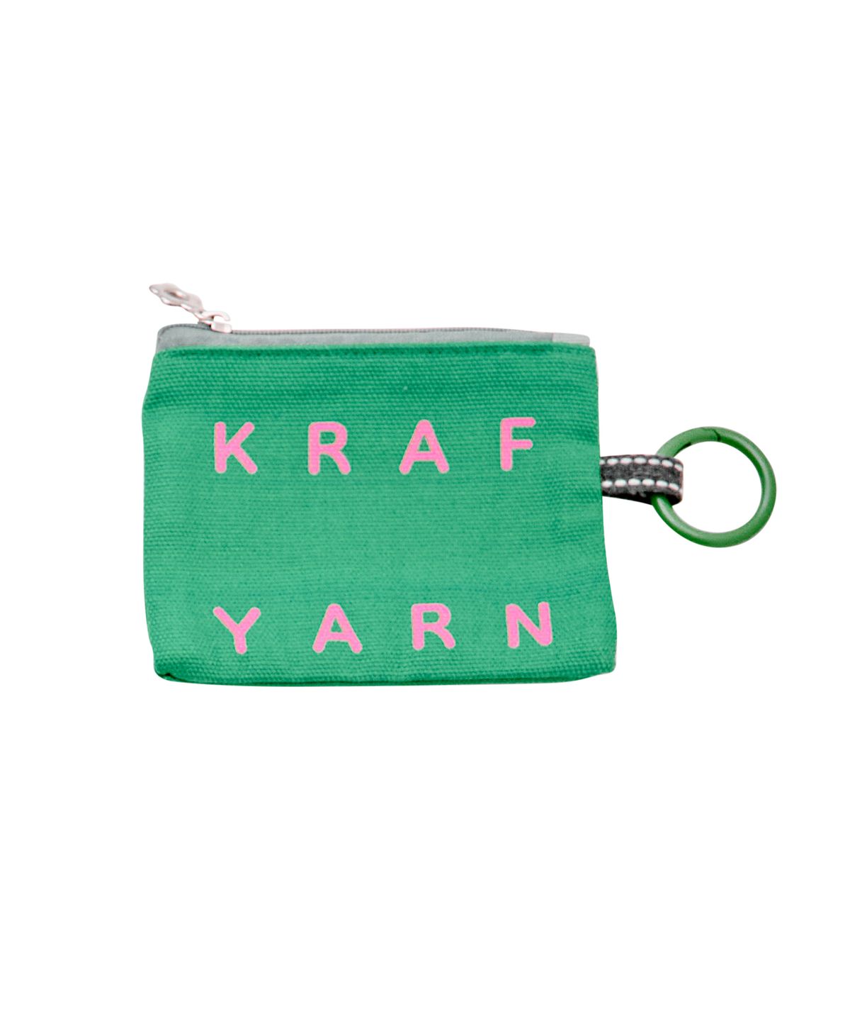 크라프얀(KRAFYARN) 코튼 레터링 미니 파우치 포레스트