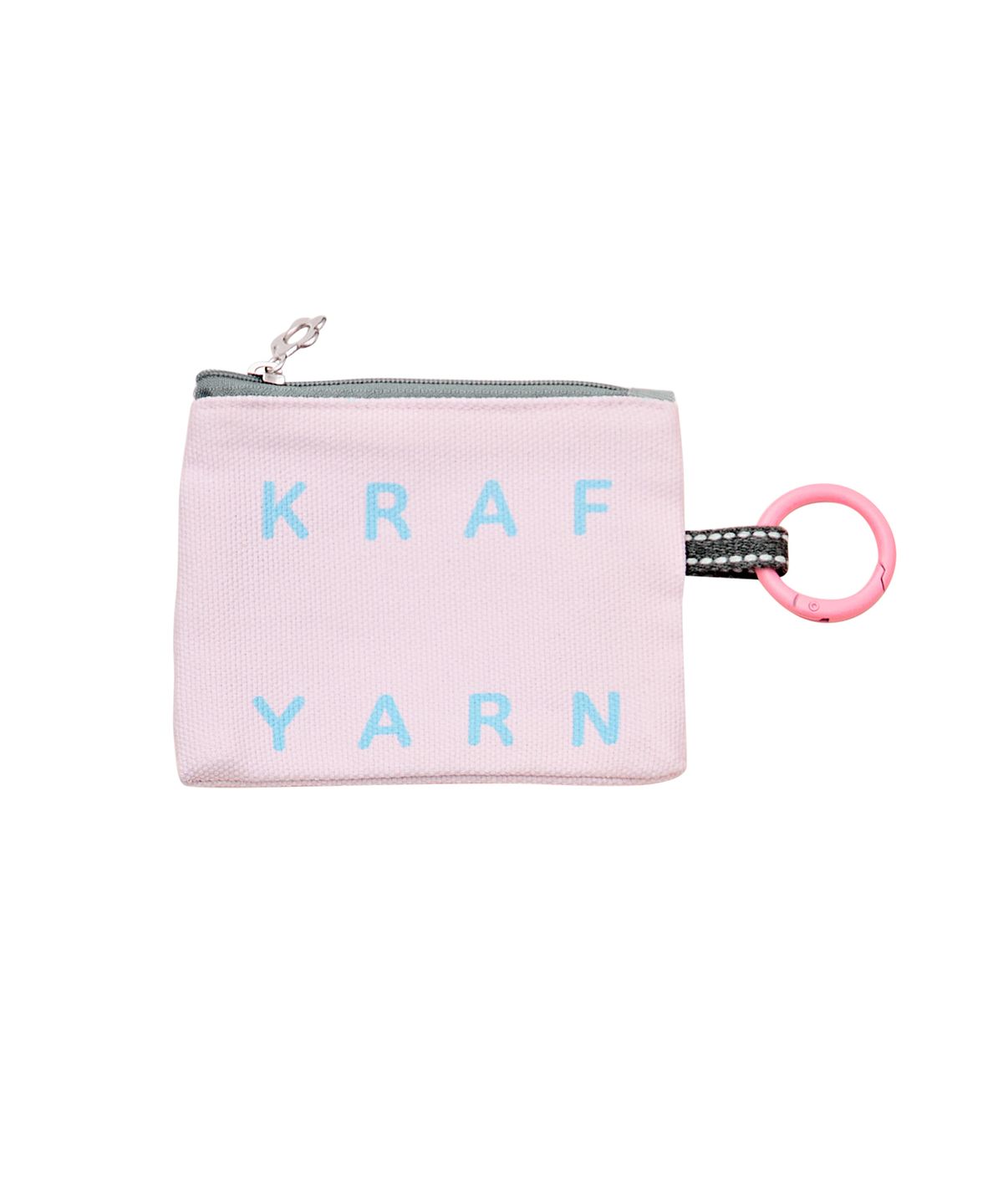 크라프얀(KRAFYARN) 코튼 레터링 미니 파우치 체리블라썸
