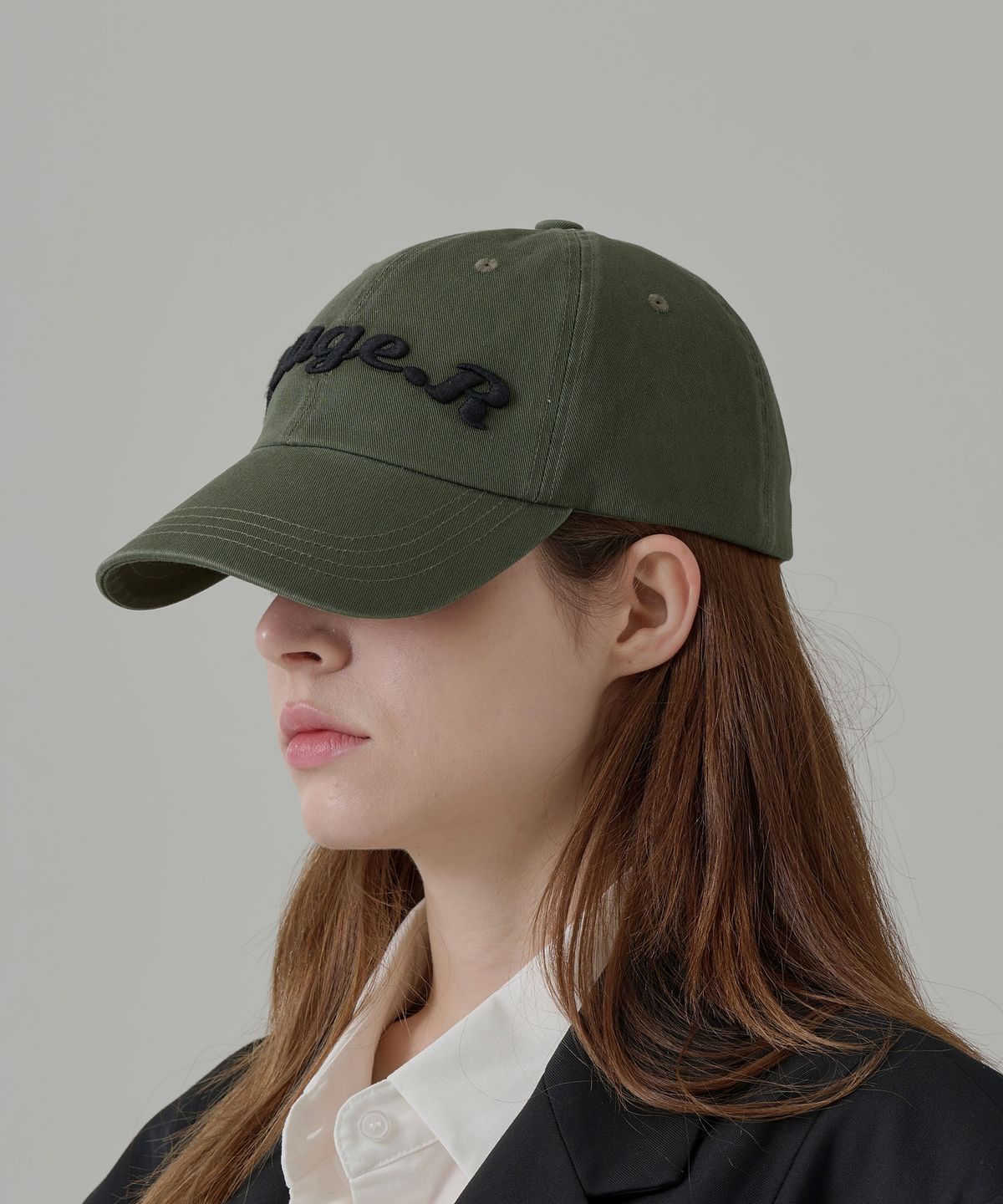 스테이지알(STAGE.R) 볼륨 로고 워싱 볼캡 [카키]