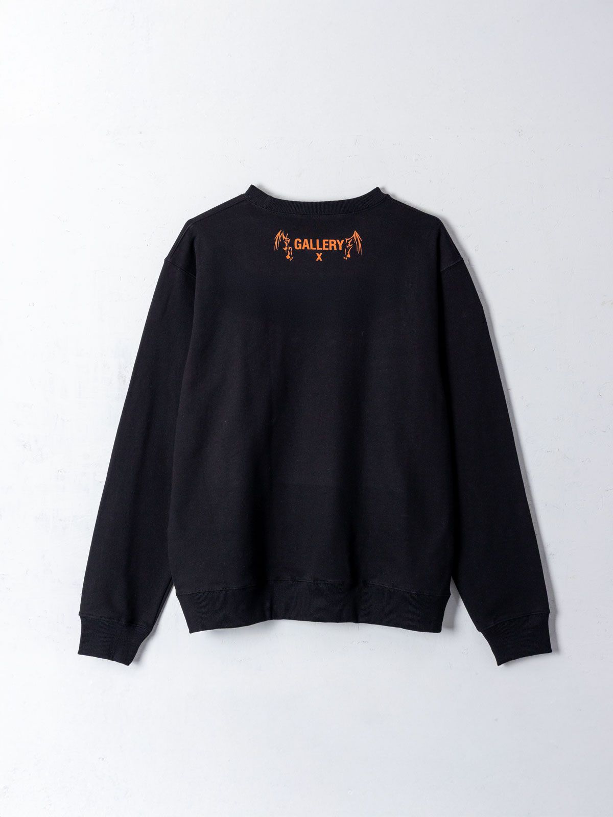 갤러리 엑스(GALLERY X) Orange Skull-X Sweat Shirt Black (Terry)