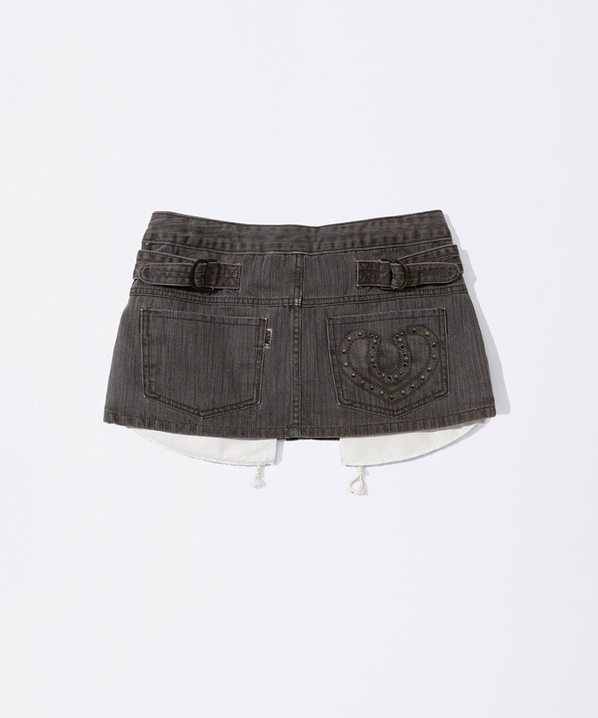 스컬프터(SCULPTOR) Apron Layered Mini Skirt Charcoal