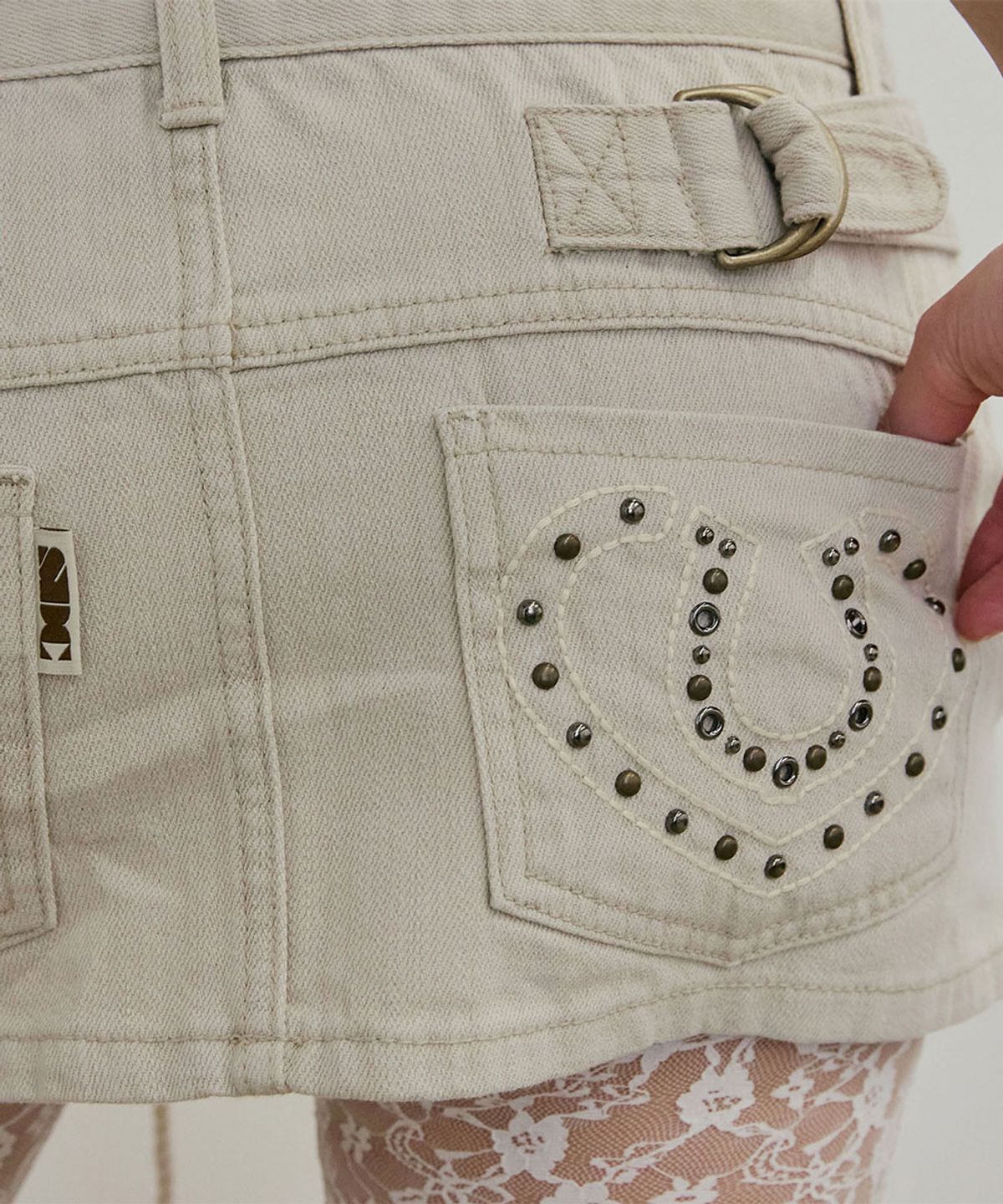 스컬프터(SCULPTOR) Apron Layered Mini Skirt Raw