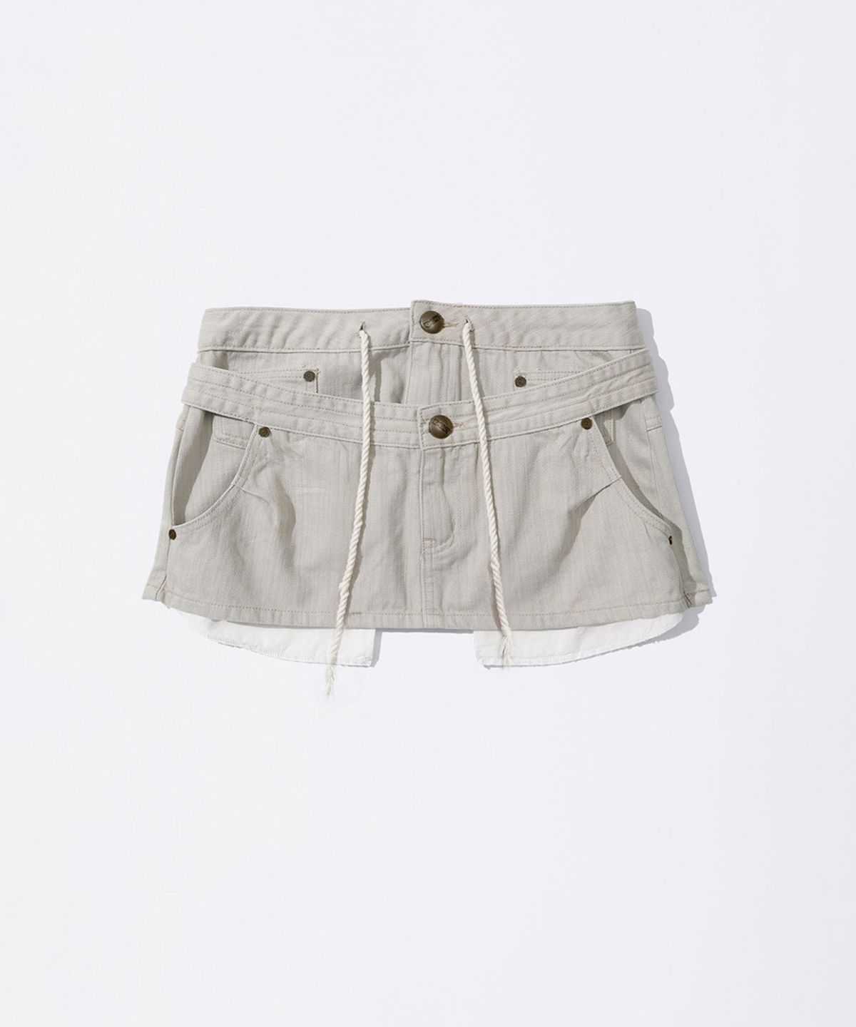 스컬프터(SCULPTOR) Apron Layered Mini Skirt Raw