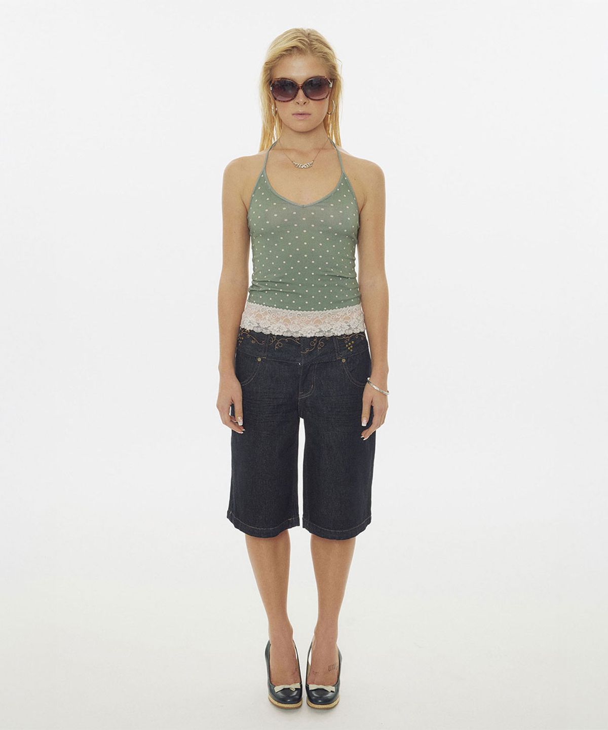 스컬프터(SCULPTOR) Vine Half Denim Pants Indigo