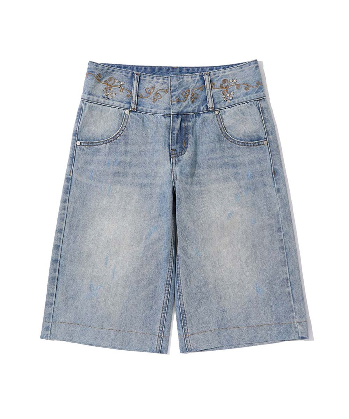 스컬프터(SCULPTOR) Vine Half Denim Pants Ice Blue
