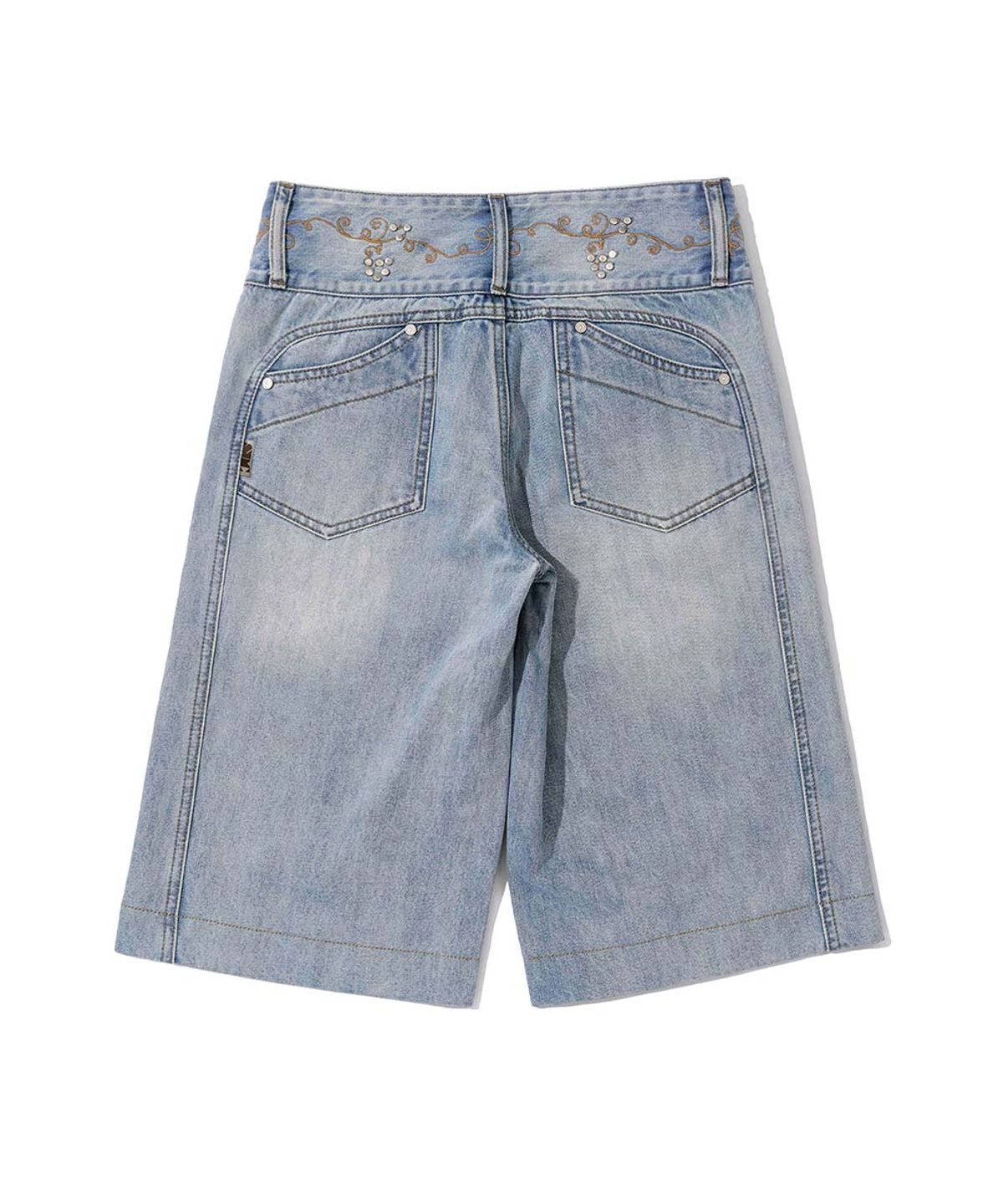 스컬프터(SCULPTOR) Vine Half Denim Pants Ice Blue