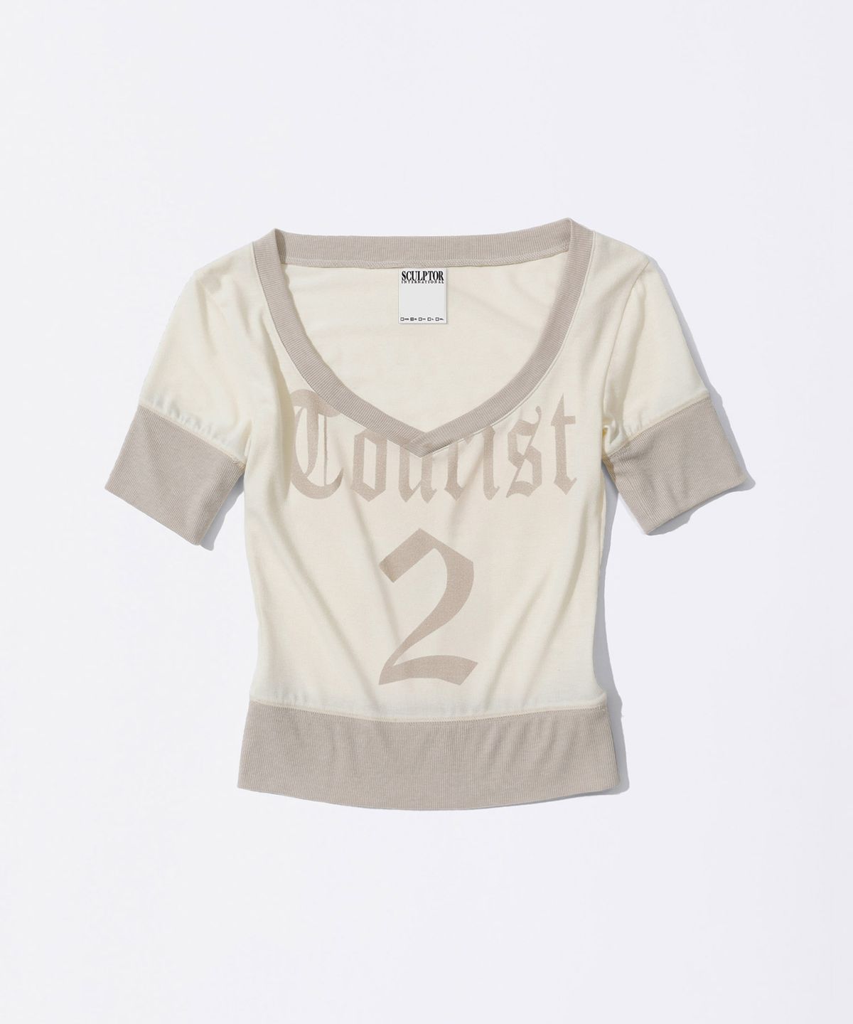 스컬프터(SCULPTOR) Heart Neck Tee Butter
